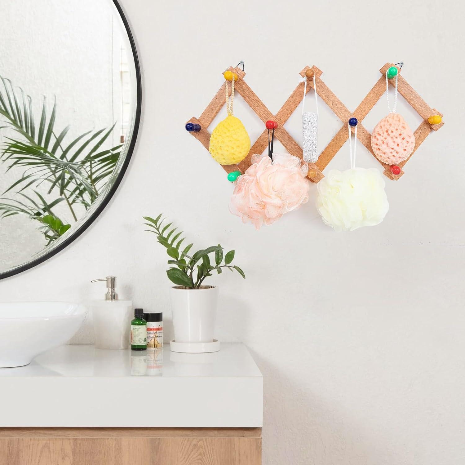 Perchero Expandible SCUNDA de Madera para Sombreros 10 Ganchos