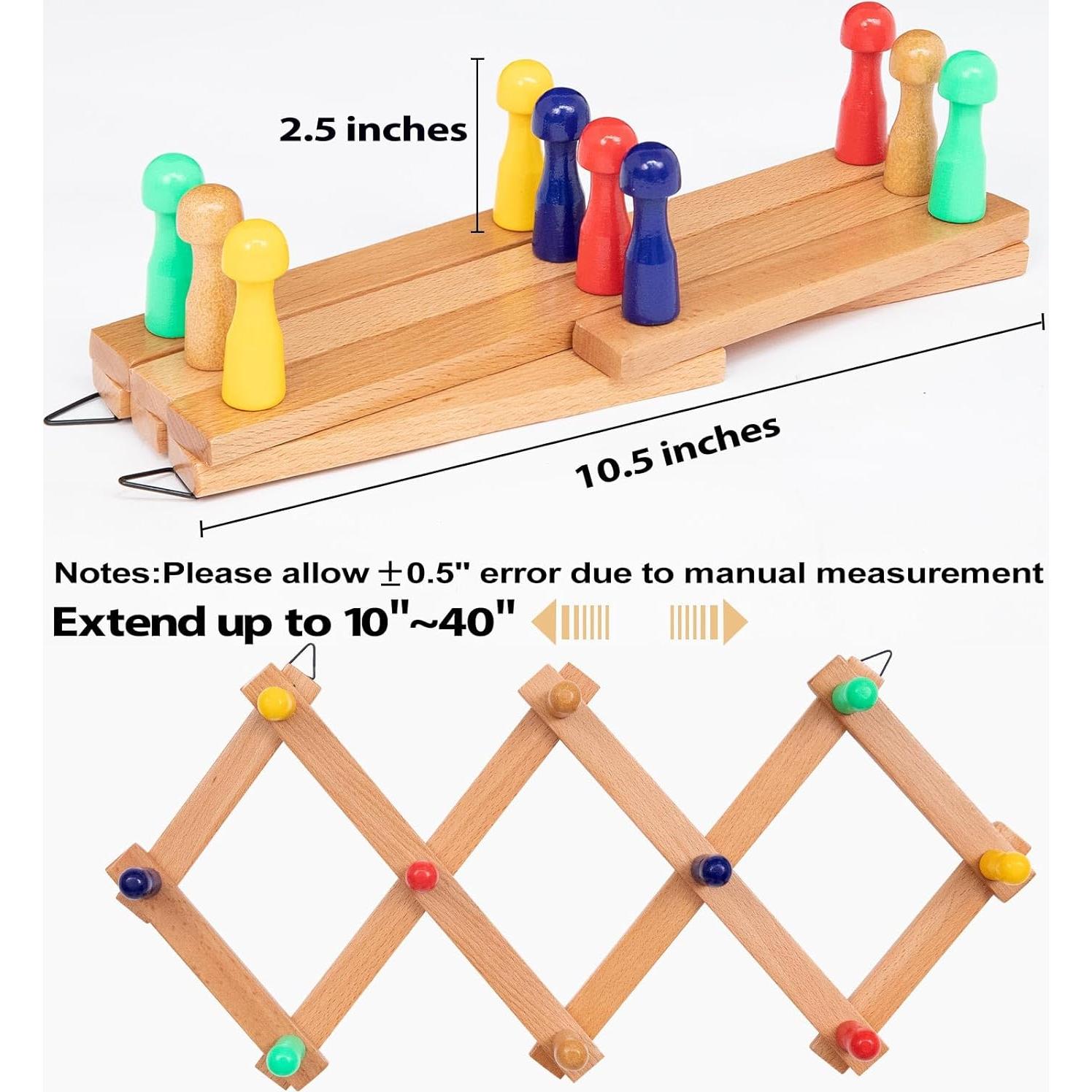 Perchero Expandible SCUNDA de Madera para Sombreros 10 Ganchos