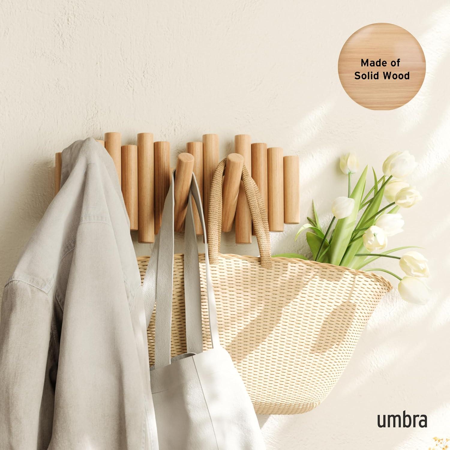 Gancho de Pared Umbra Picket 5 Ganchos Madera Natural