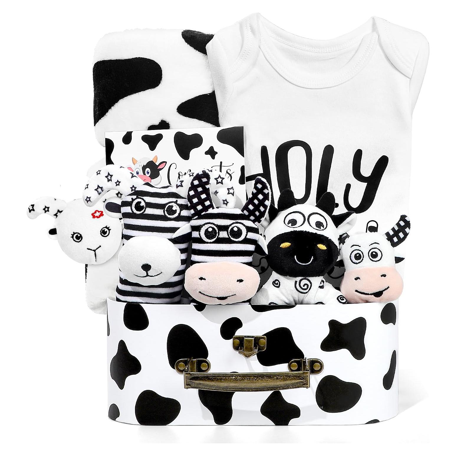 Set de Regalo para Bebé Vaca Lechera - Juguetes Montessori 0-6 Meses