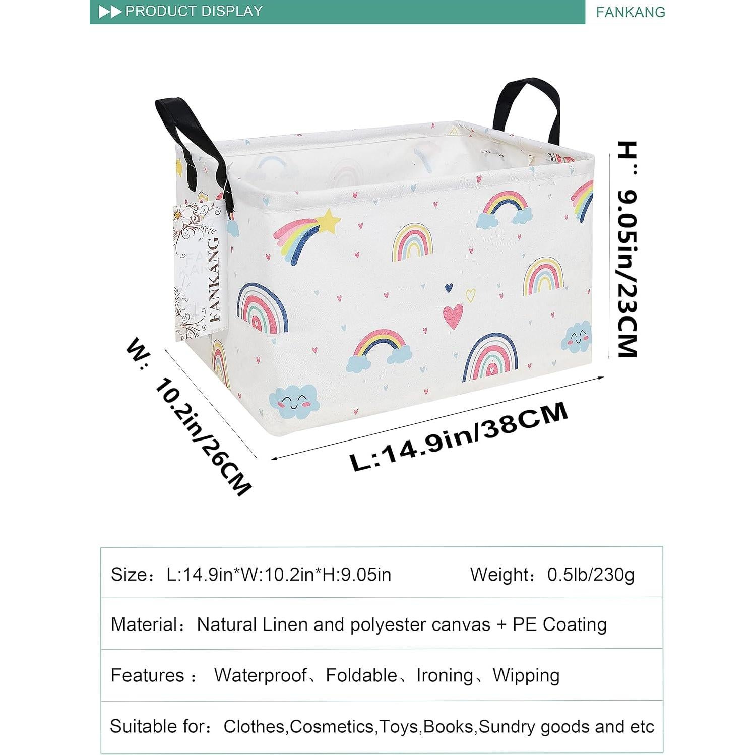 Cesta de Almacenamiento FANKANG Plegable Arcoíris 37.8x25.9x23cm