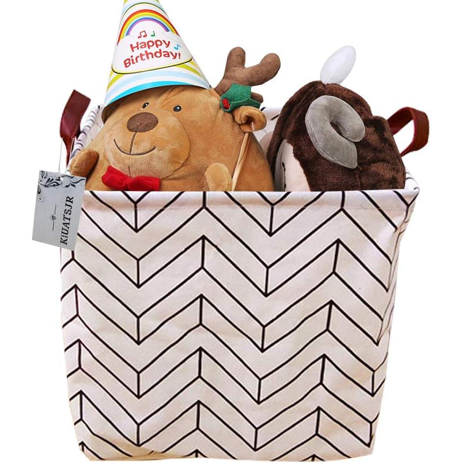 Cesta de Almacenamiento Plegable KIUATSJR 33x33 cm Lona Geométrica