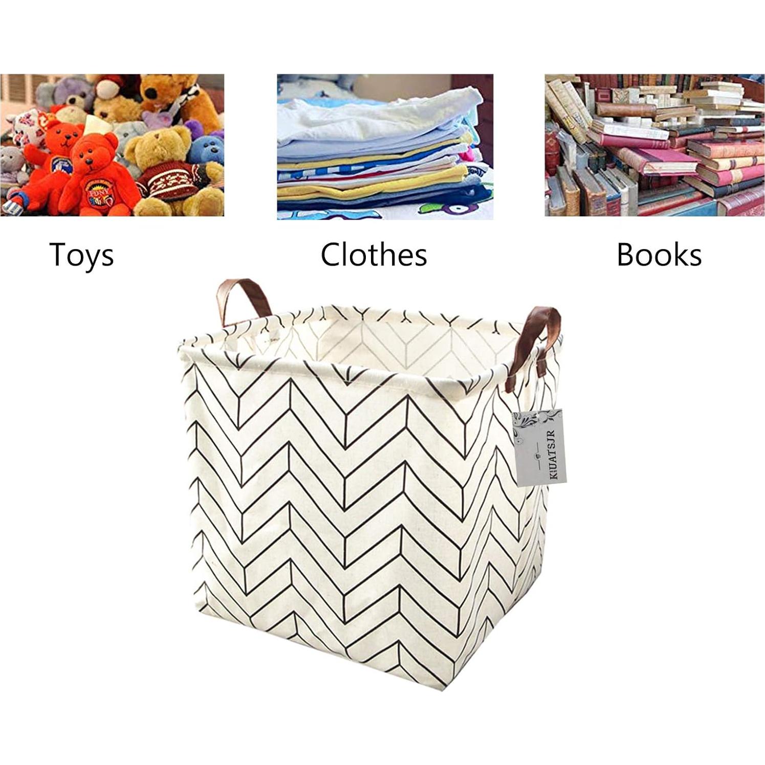 Cesta de Almacenamiento Plegable KIUATSJR 33x33 cm Lona Geométrica