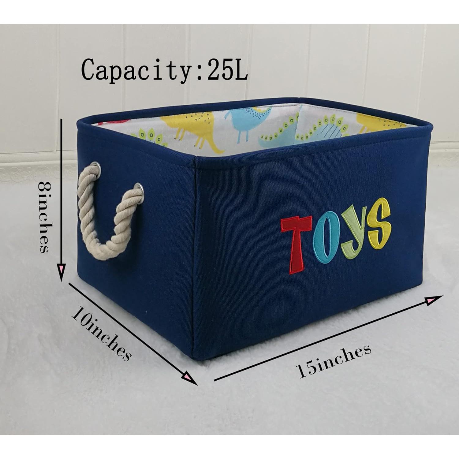 Cesta de Almacenamiento Plegable Heywood 25L Algodón Azul Marino