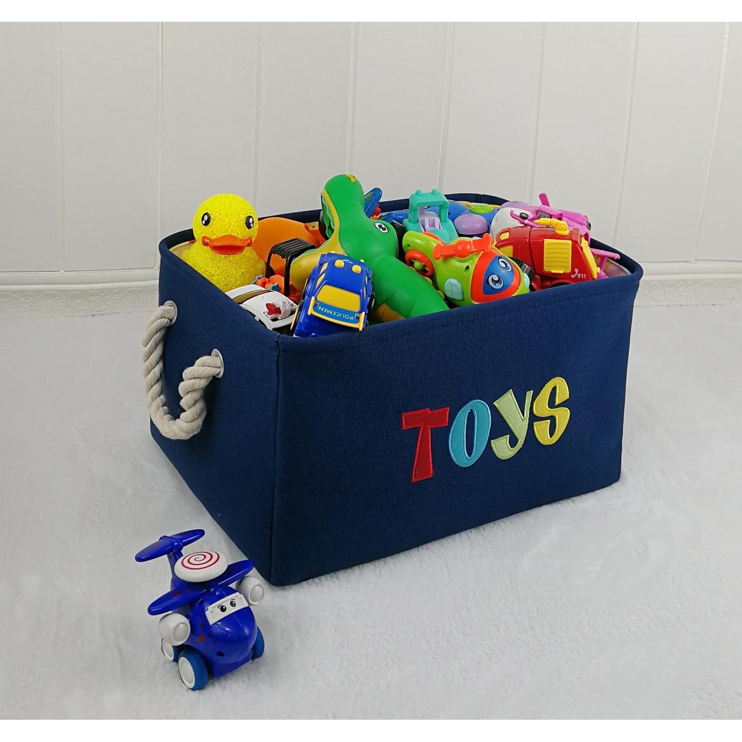 Cesta de Almacenamiento Plegable Heywood 25L Algodón Azul Marino