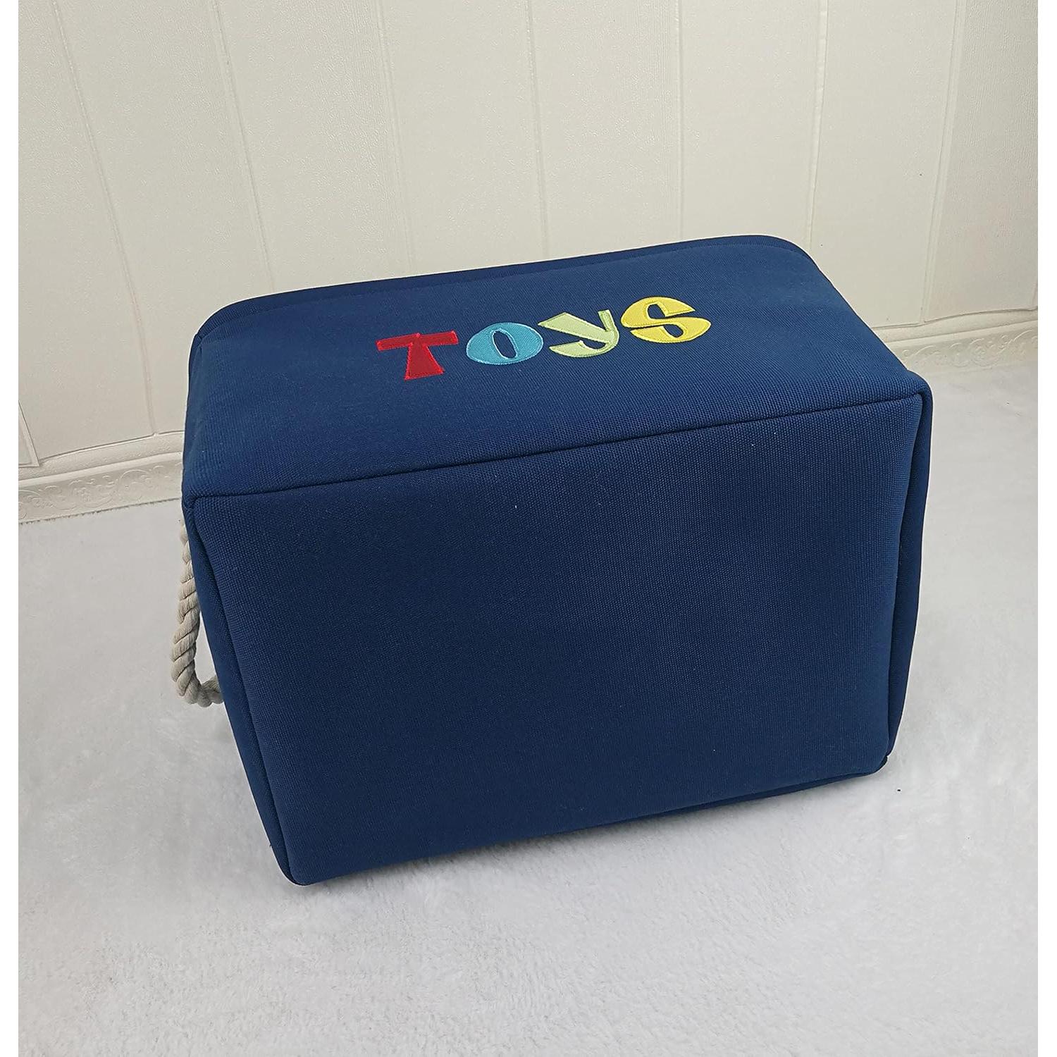 Cesta de Almacenamiento Plegable Heywood 25L Algodón Azul Marino