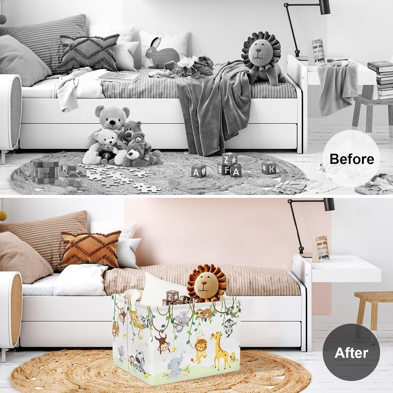 Cesta de Almacenamiento Clastyle Animales del Bosque 36L