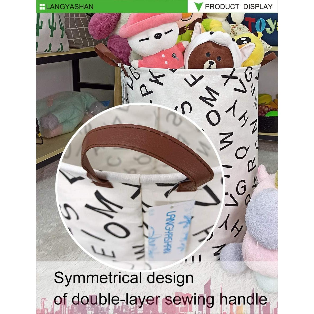 Cesta de Ropa Plegable LANGYASHAN 50.1x39.9 cm Lienzo