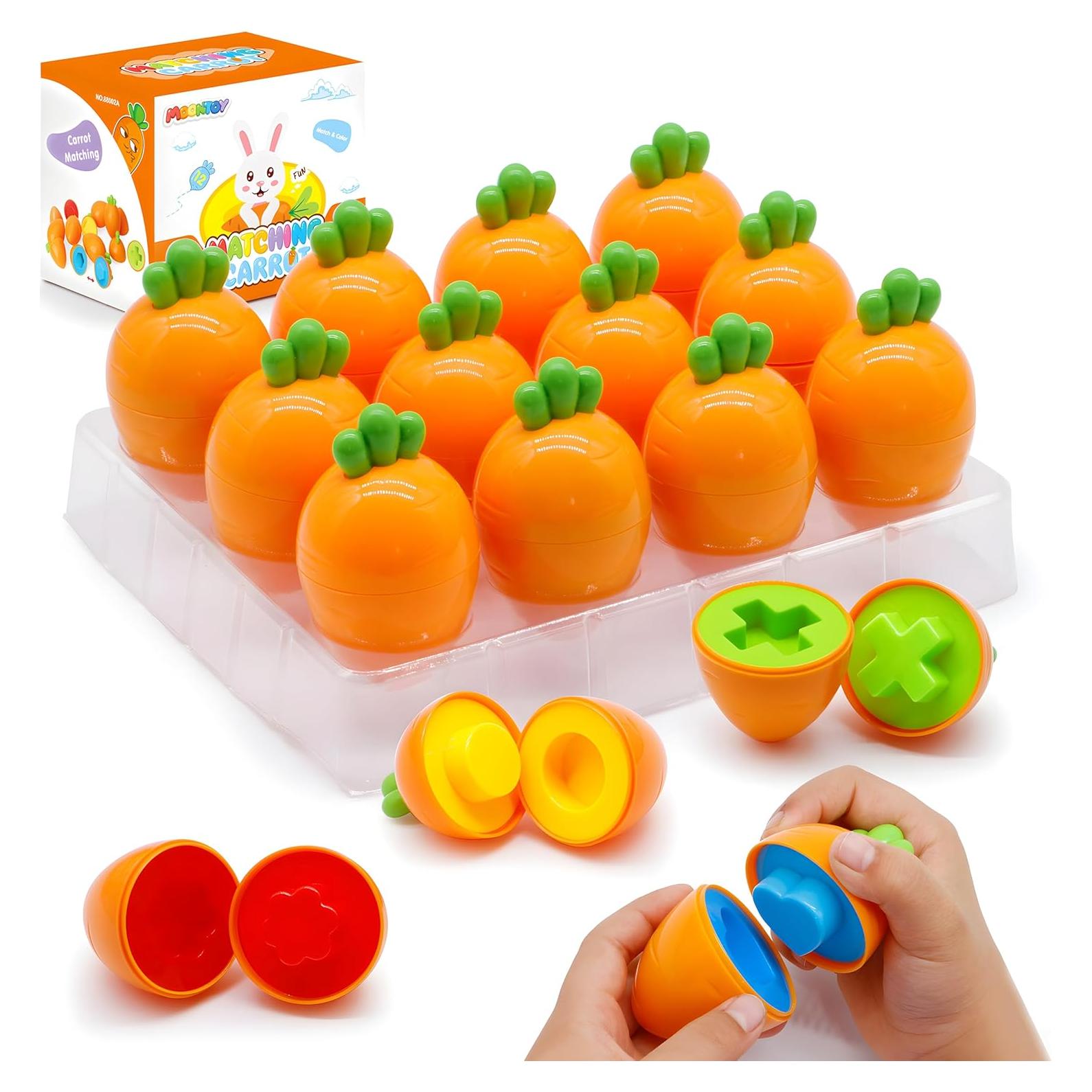 Juguetes Educativos MOONTOY 12pcs Huevos Zanahoria Montessori