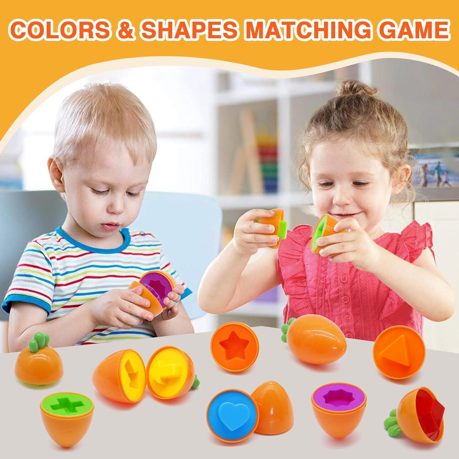 Juguetes Educativos MOONTOY 12pcs Huevos Zanahoria Montessori