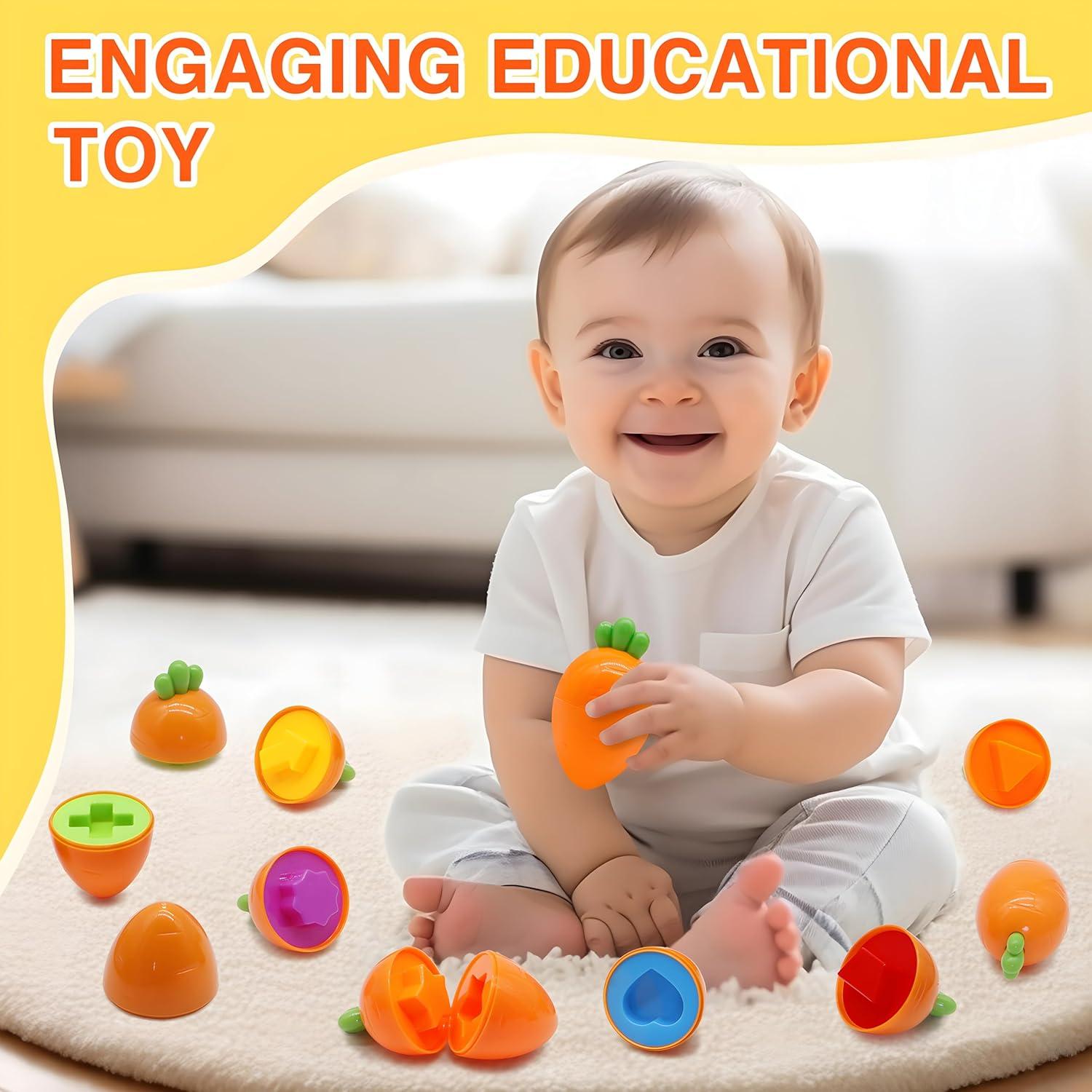 Juguetes Educativos MOONTOY 12pcs Huevos Zanahoria Montessori