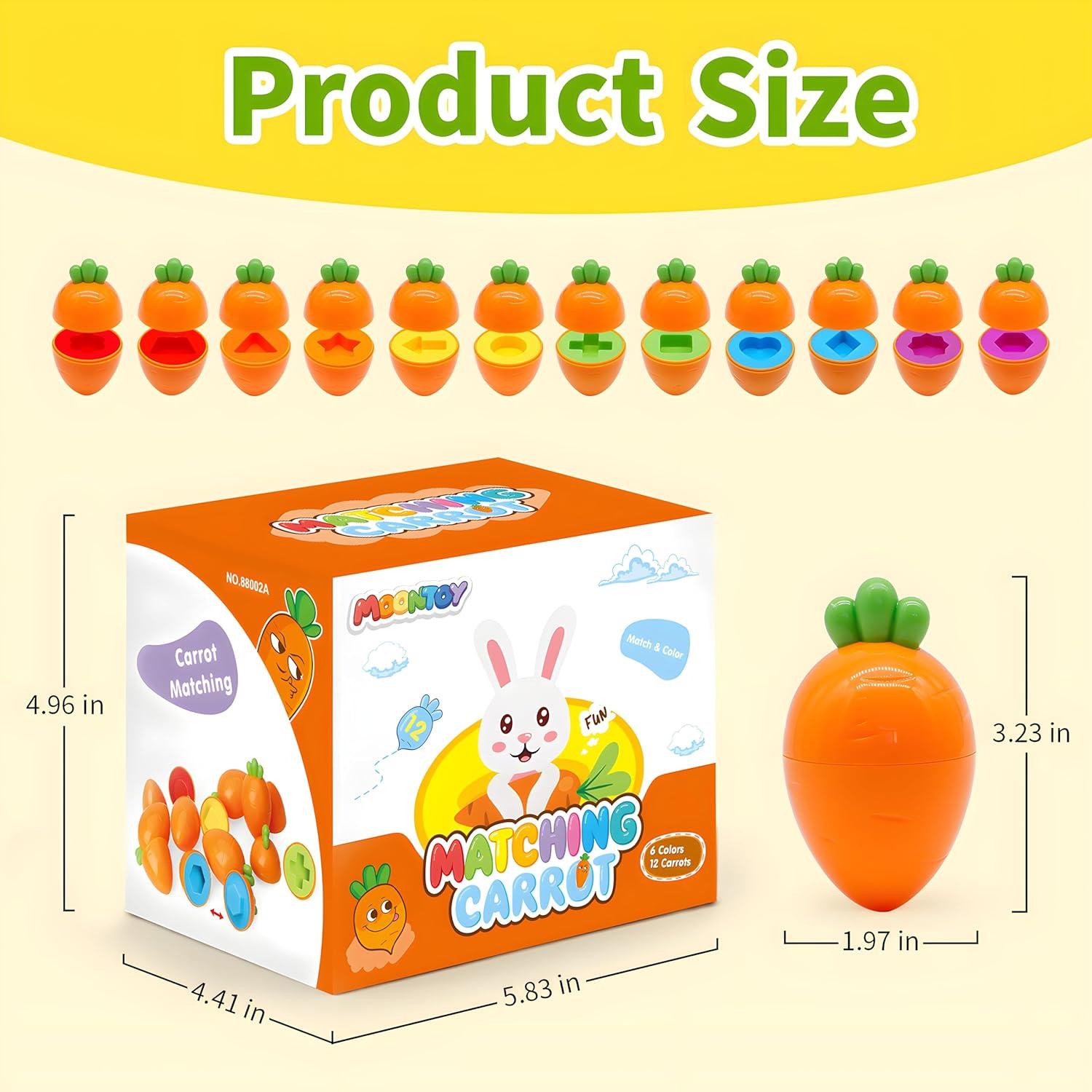 Juguetes Educativos MOONTOY 12pcs Huevos Zanahoria Montessori