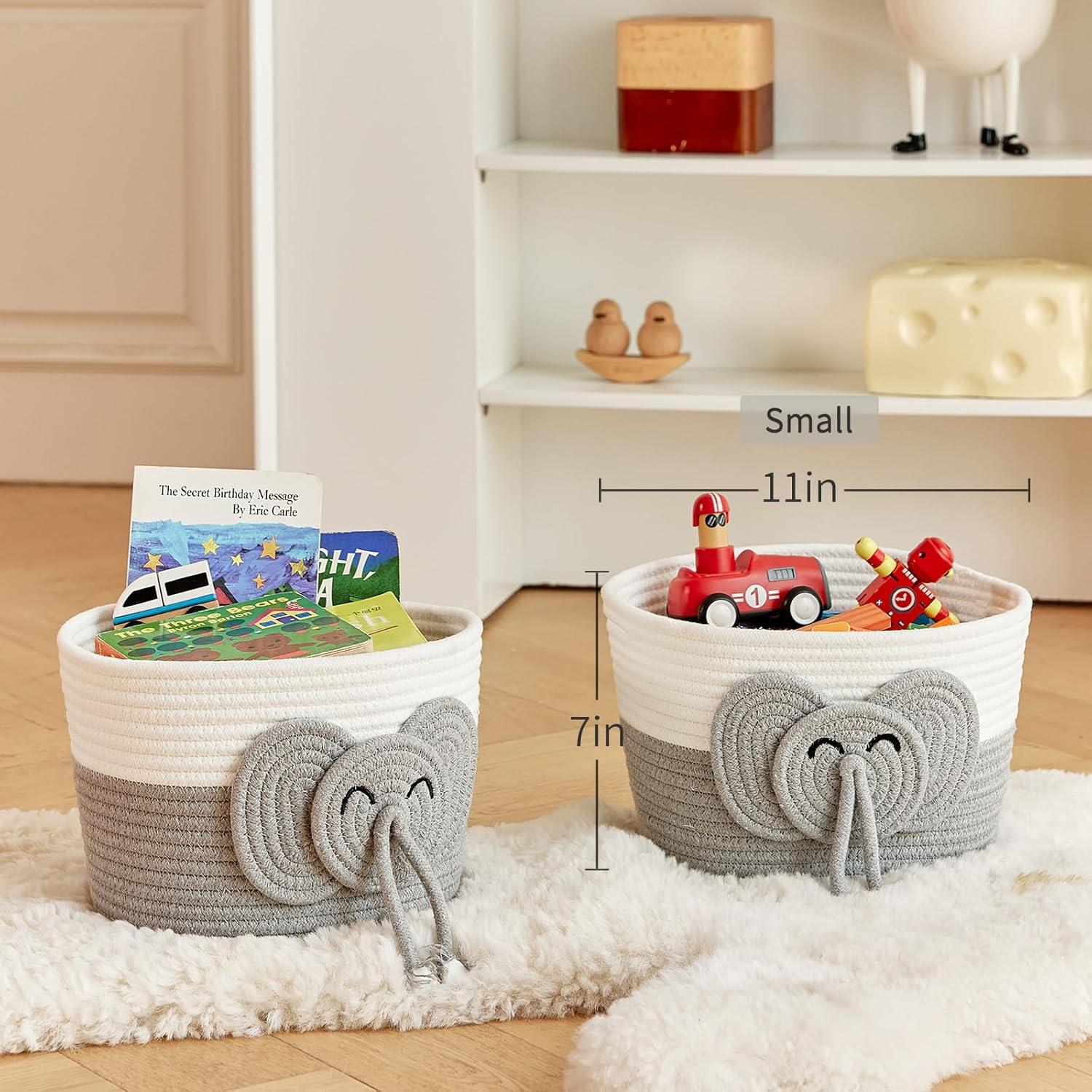 Canasta de Almacenamiento Elefante R RUNKA 28x18cm Algodón