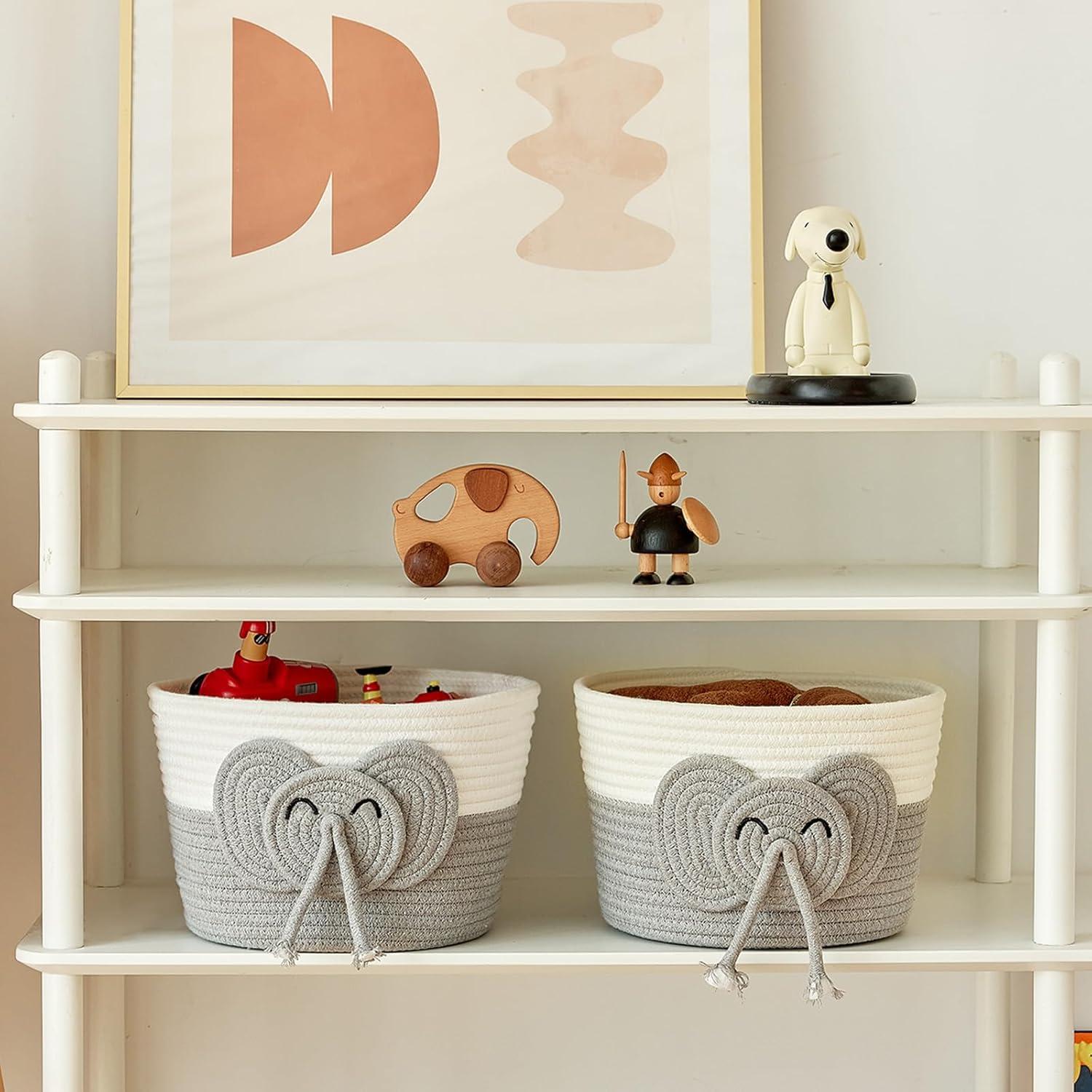 Canasta de Almacenamiento Elefante R RUNKA 28x18cm Algodón