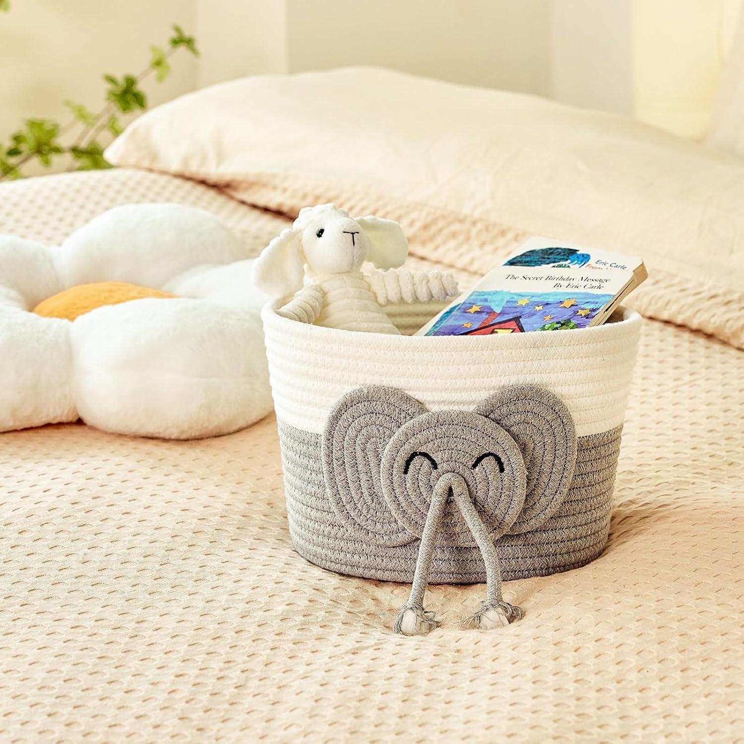 Canasta de Almacenamiento Elefante R RUNKA 28x18cm Algodón