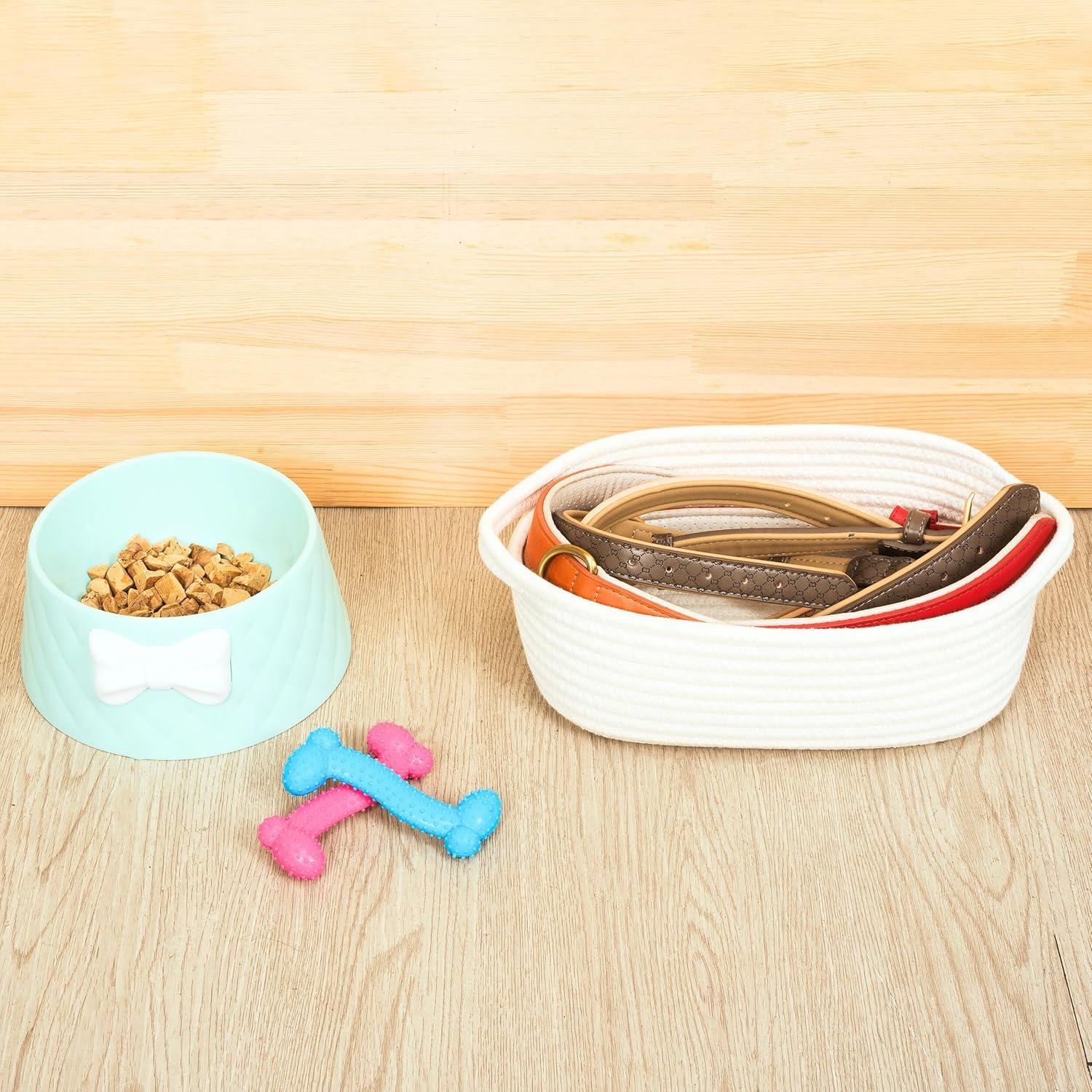 Conjunto de 5 Cestas de Almacenamiento MINTWOOD Blanco Crema