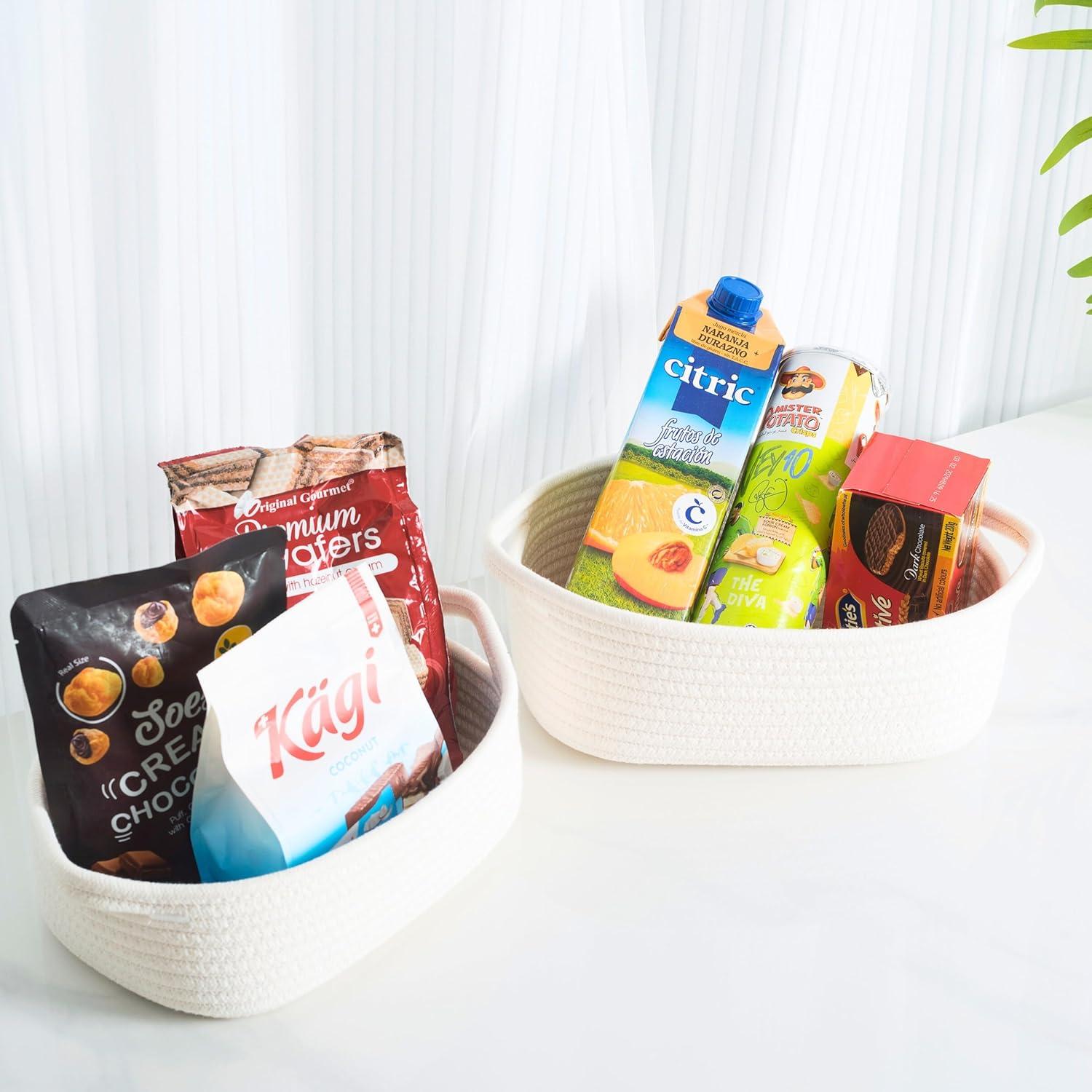 Conjunto de 5 Cestas de Almacenamiento MINTWOOD Blanco Crema