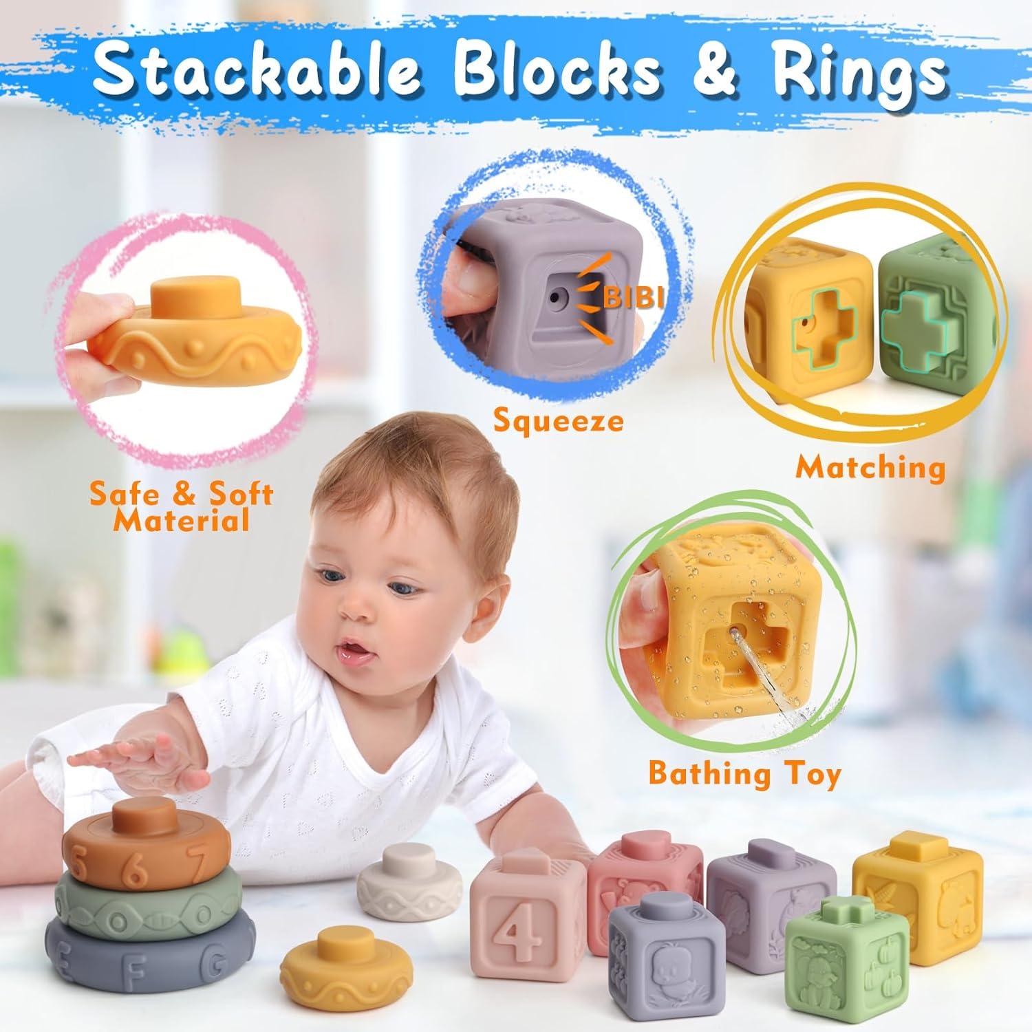 Juego de Juguetes Montessori 5 en 1 Vinlon para Bebés 6+ meses