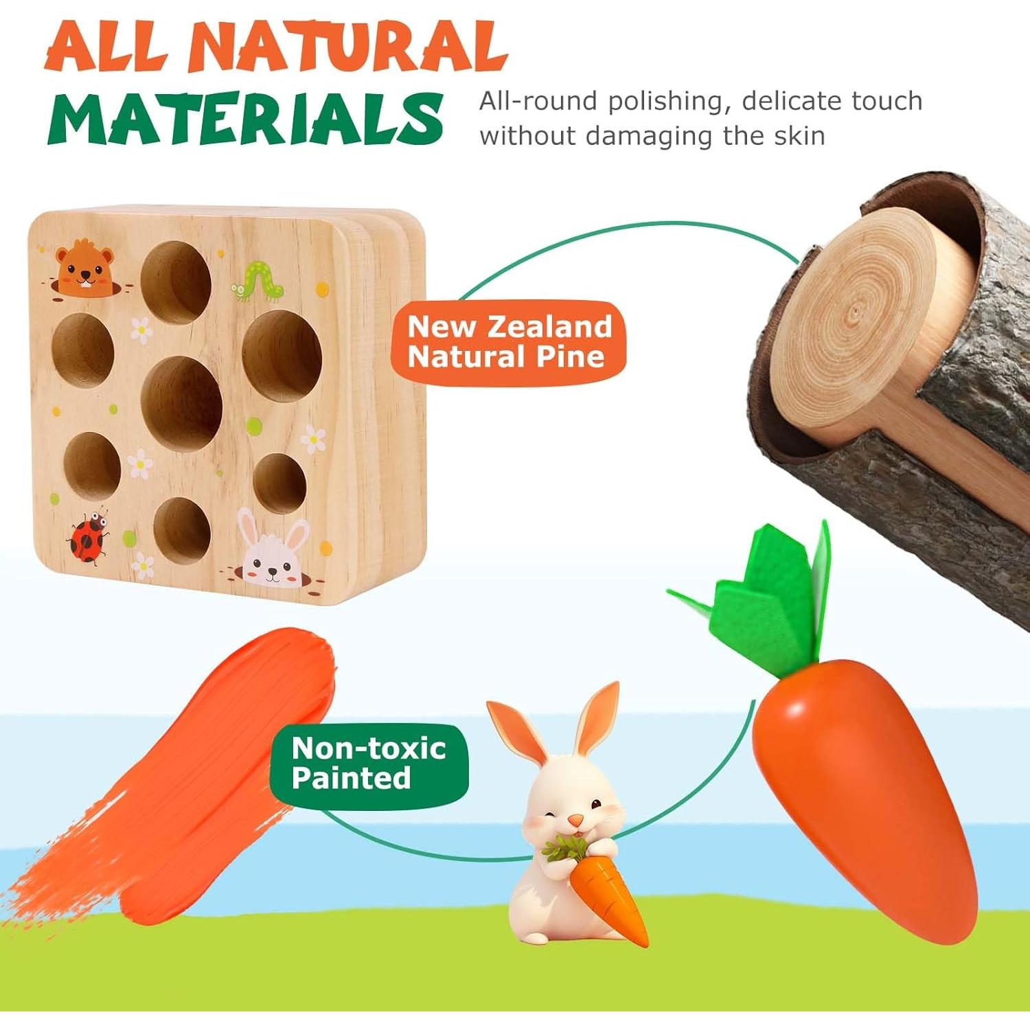 Juguete Montessori de Cosecha de Zanahorias FZHZZ 12.7cm