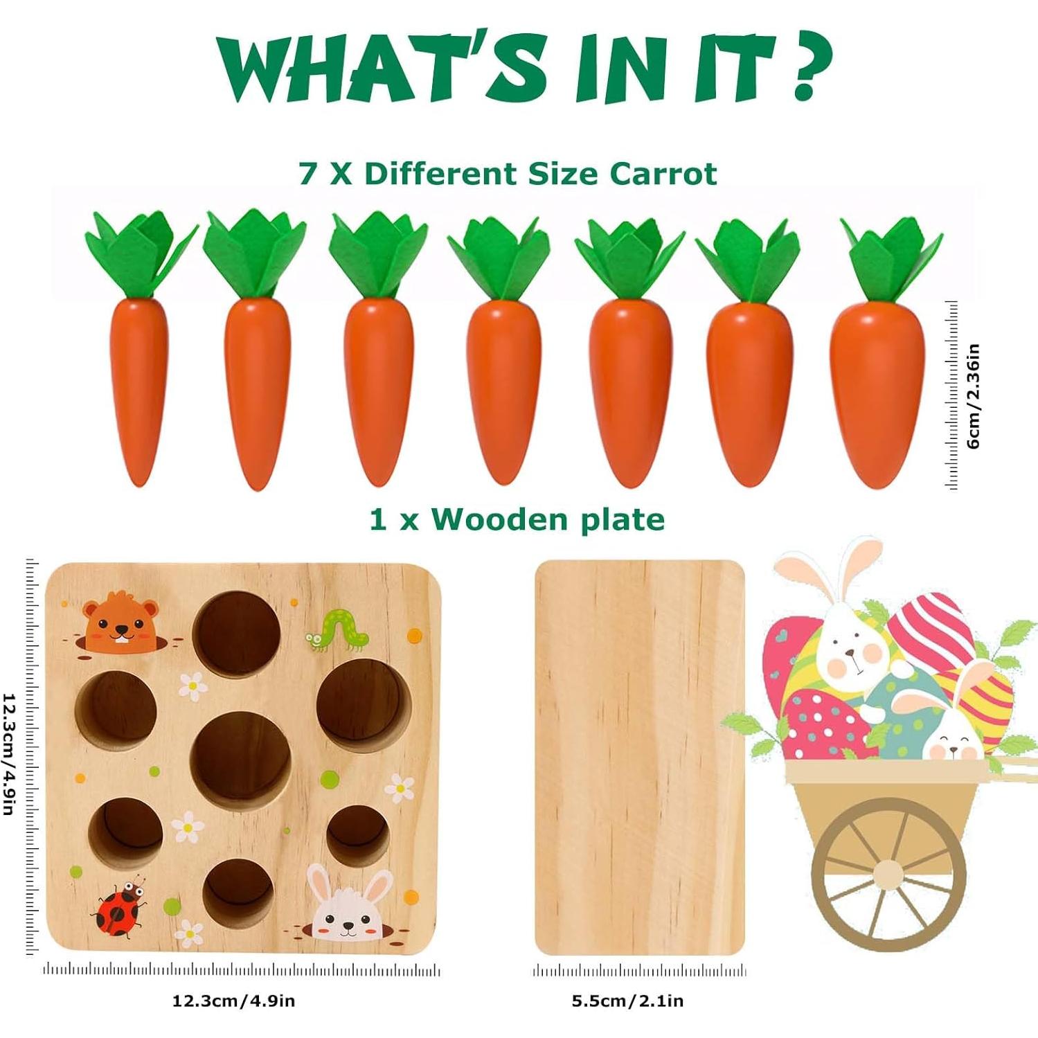 Juguete Montessori de Cosecha de Zanahorias FZHZZ 12.7cm