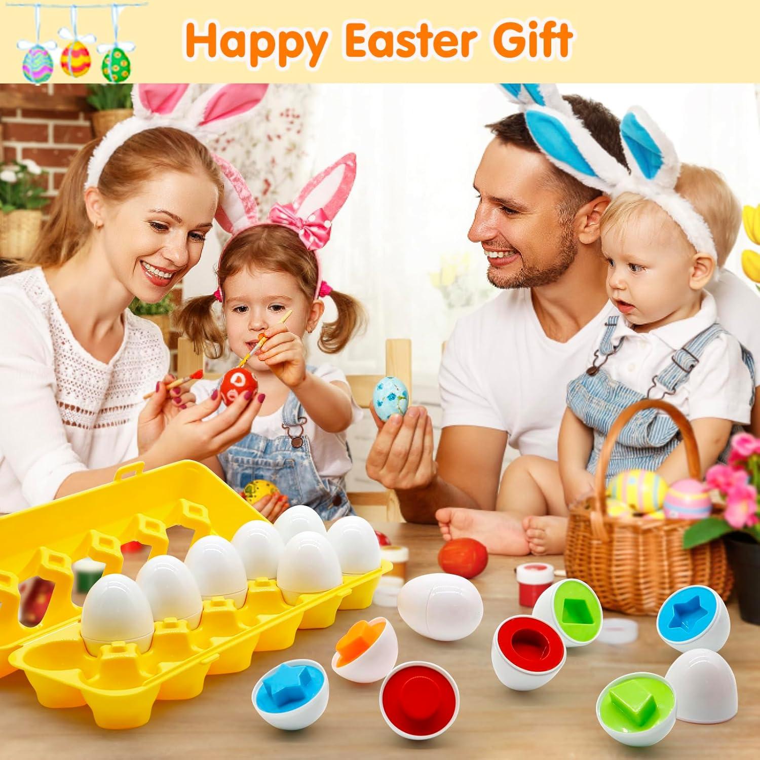 12 Huevos de Juguete Montessori Wanonoo para Niños 1-3 Años