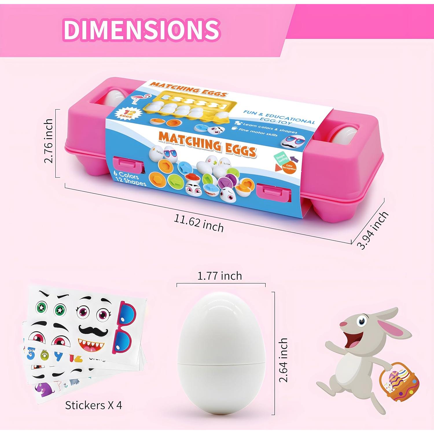 Juguete Educativo MOONTOY Huevos de Emparejamiento 12PCS