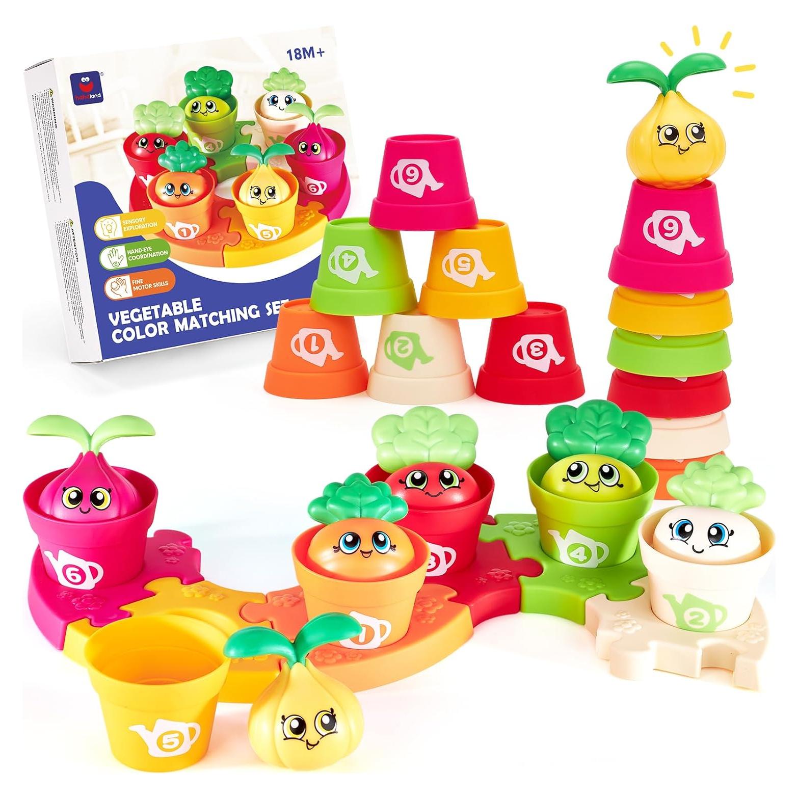 Juguetes Montessori Hahaland Set de Rompecabezas y Jardín 1-3 años