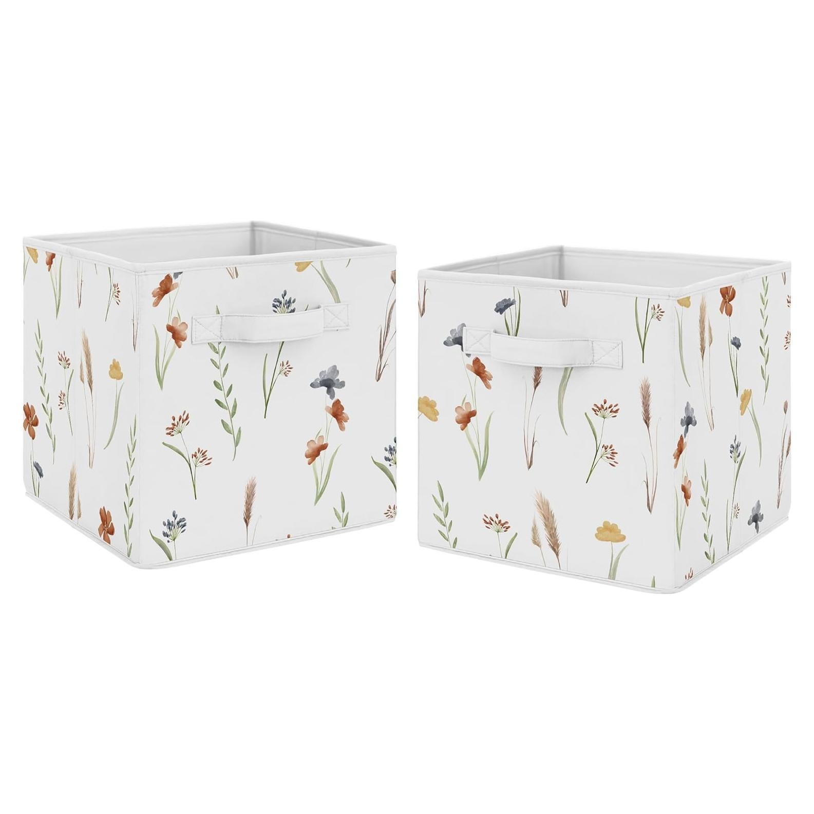 Cubos de Almacenamiento Colapsables Sweet Jojo Designs Jardín Floral - Juego de 2