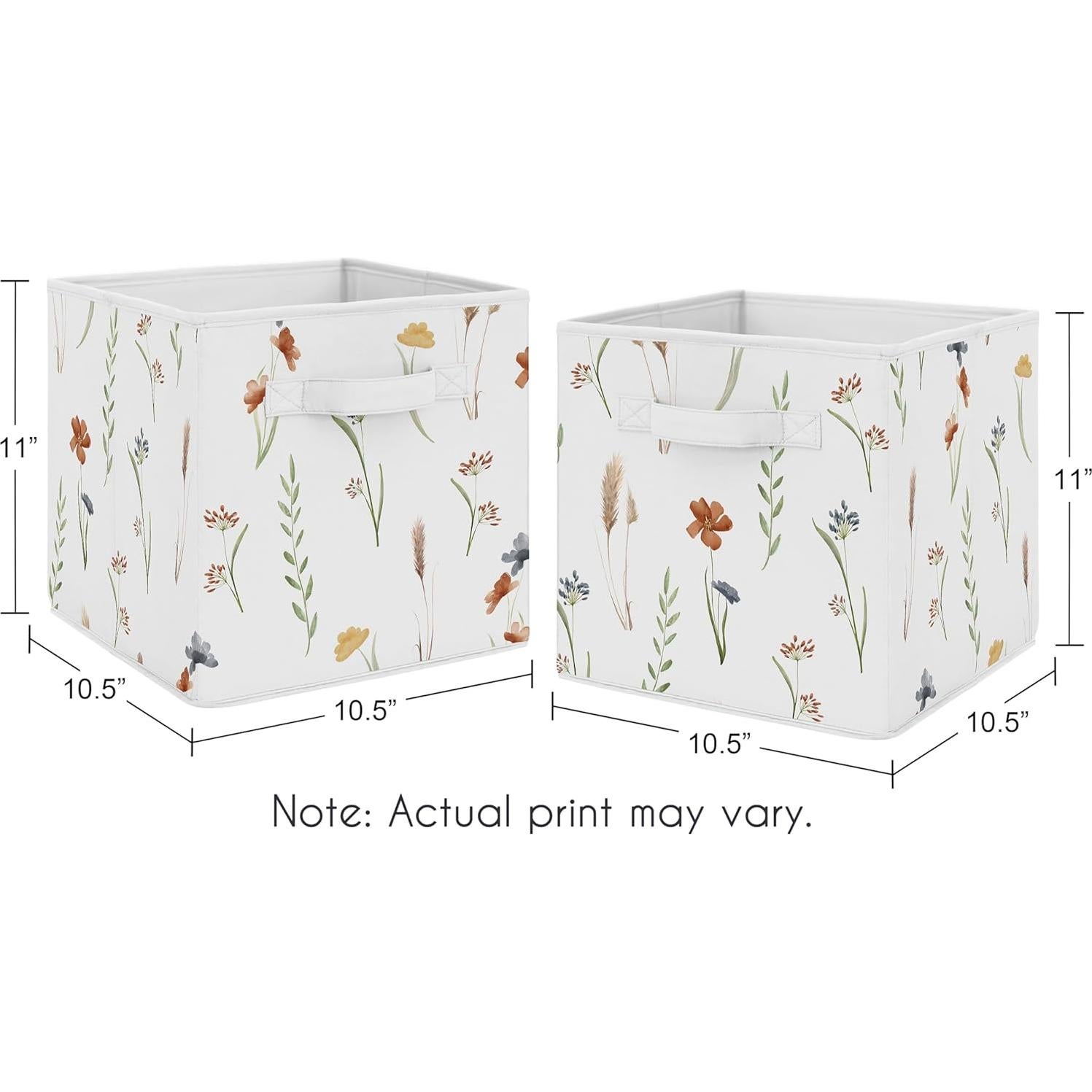 Cubos de Almacenamiento Colapsables Sweet Jojo Designs Jardín Floral - Juego de 2