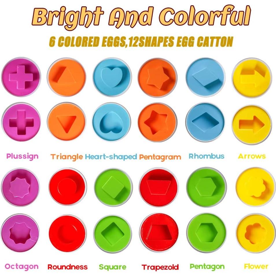 Juego de Huevos de Coincidencia Skrtuan 12 Piezas Educativo
