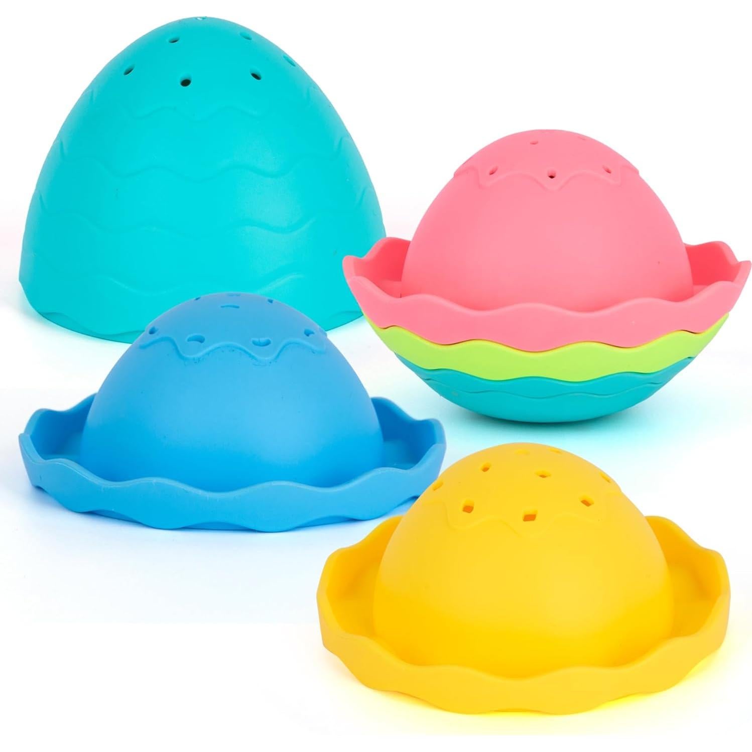 Juguete de baño apilable ArtCreativity 7 piezas colores pastel