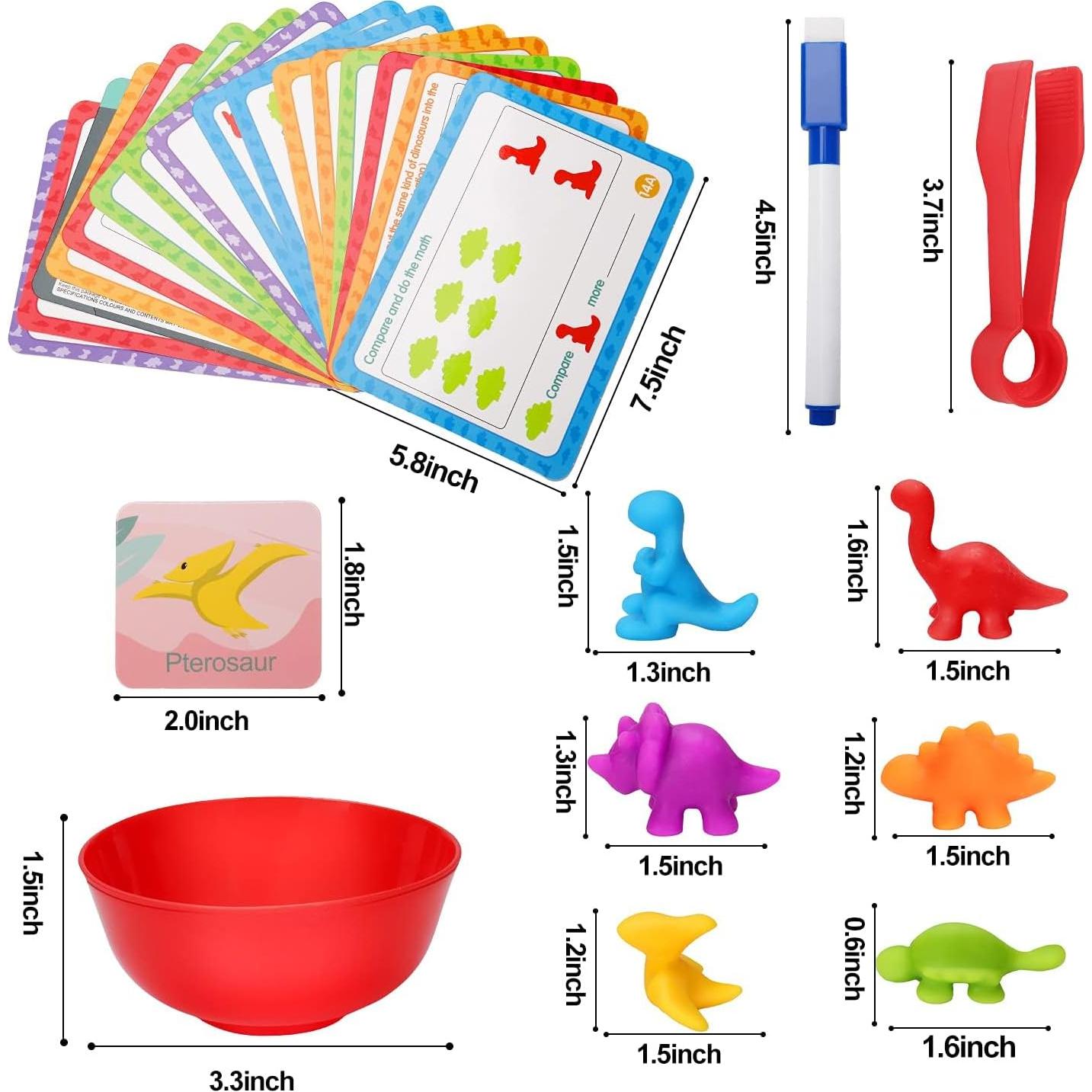Juego de Dinosaurios Contadores Tsomtto 72 Piezas Educativo