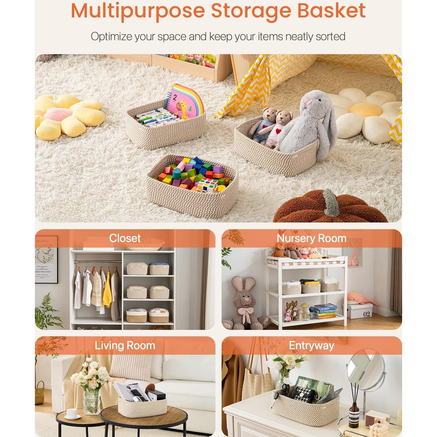 Cesta de Almacenamiento KALLAX 3 Unidades Marrón 30x20x11 cm