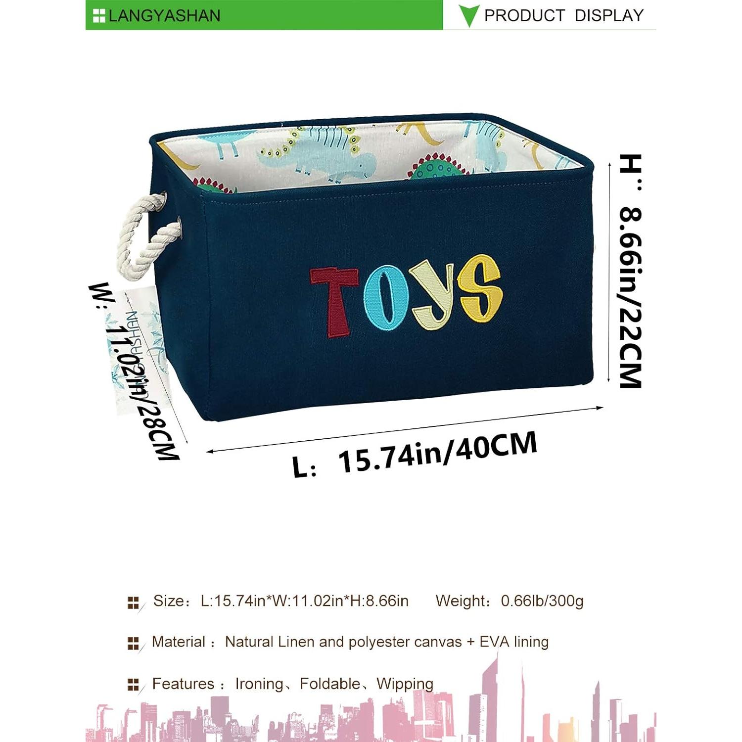 Caja de Almacenamiento Plegable LANGYASHAN 40x28x22 cm Juguetes Marinos