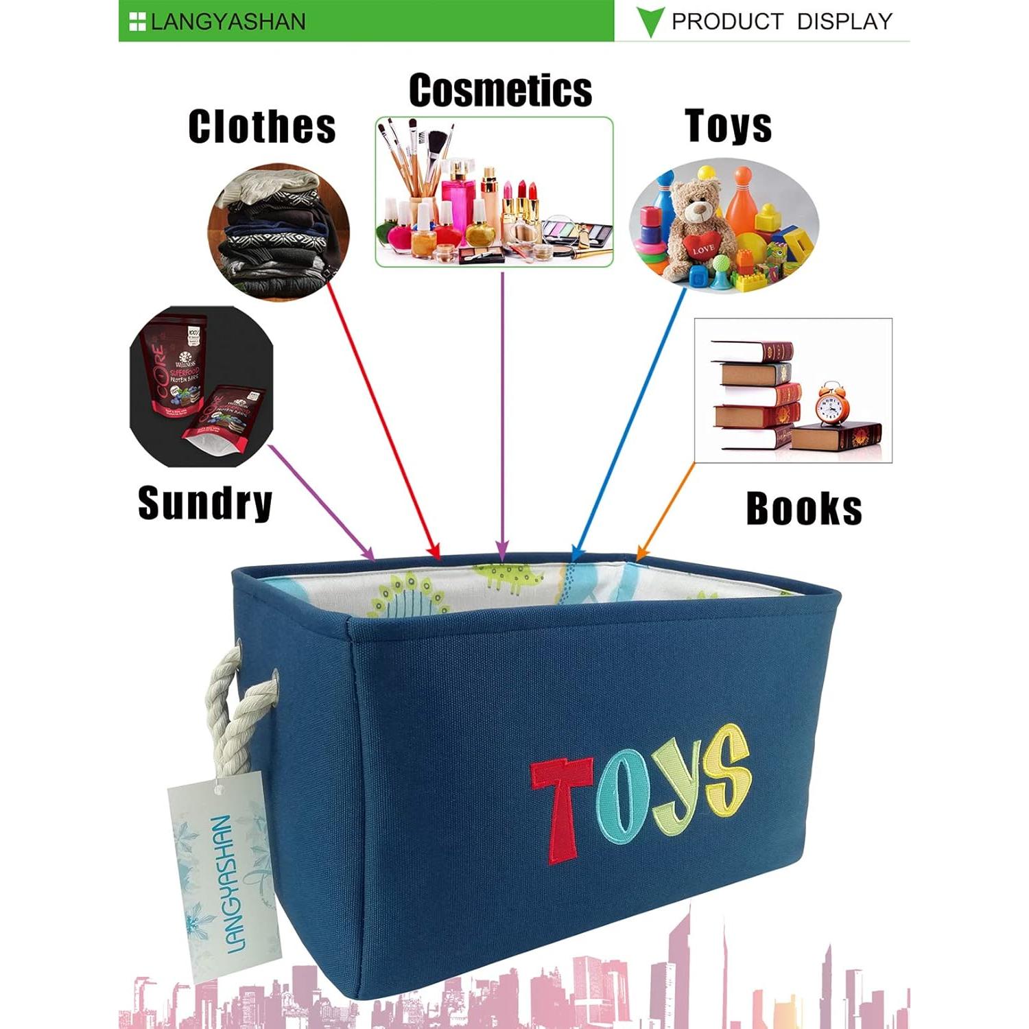 Caja de Almacenamiento Plegable LANGYASHAN 40x28x22 cm Juguetes Marinos