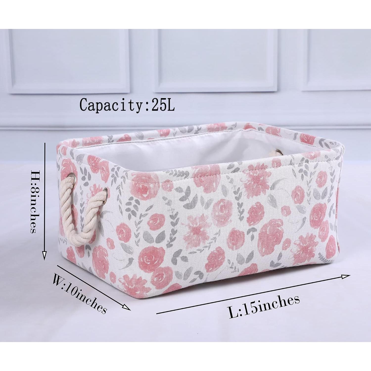 Cesta de Almacenamiento Plegable MZIMIK 38x25x20 cm Rosada