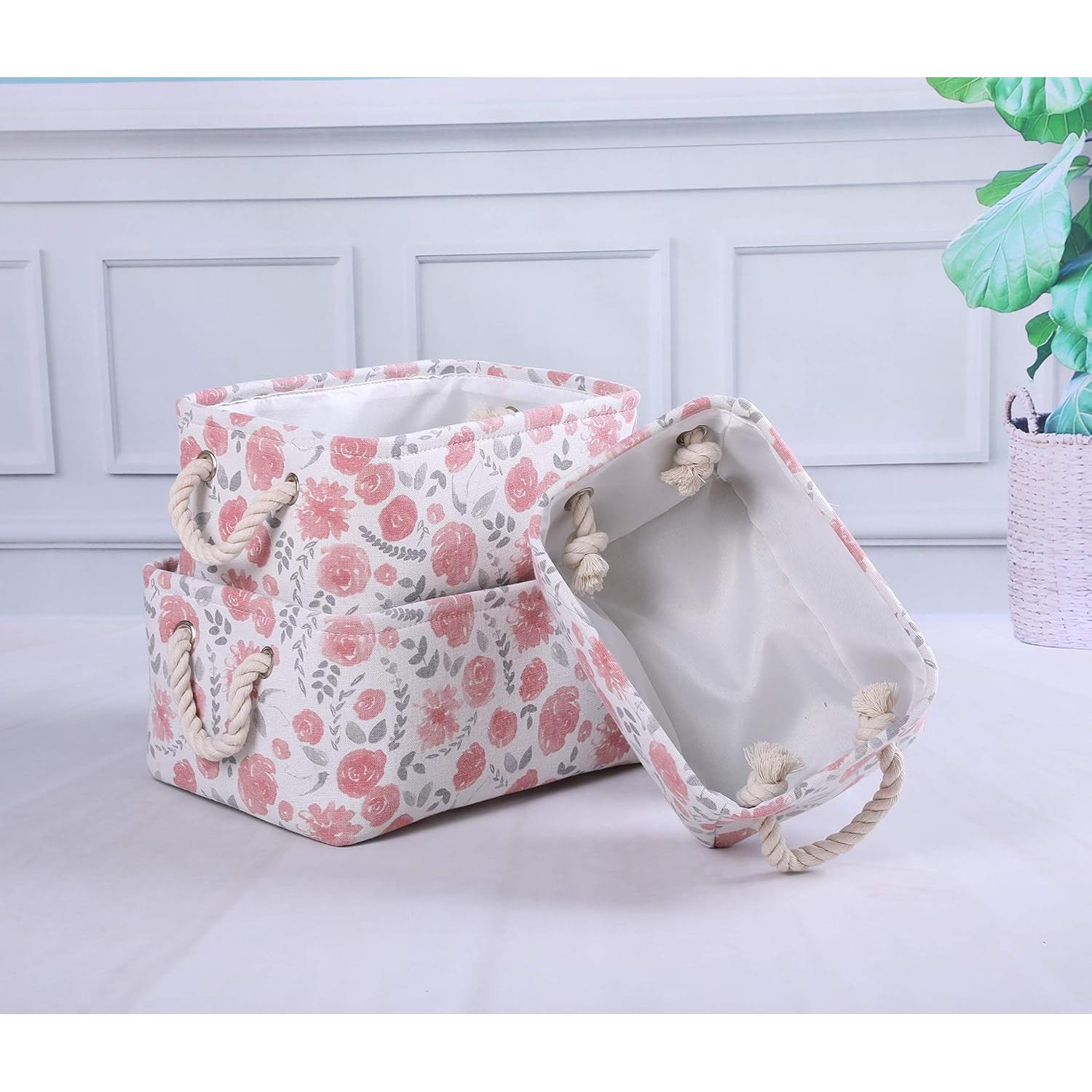 Cesta de Almacenamiento Plegable MZIMIK 38x25x20 cm Rosada