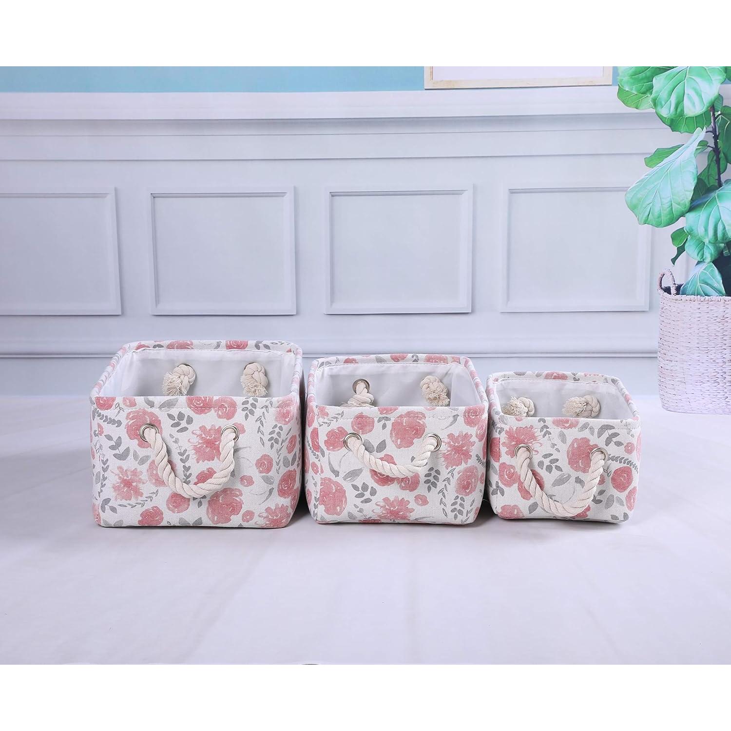 Cesta de Almacenamiento Plegable MZIMIK 38x25x20 cm Rosada