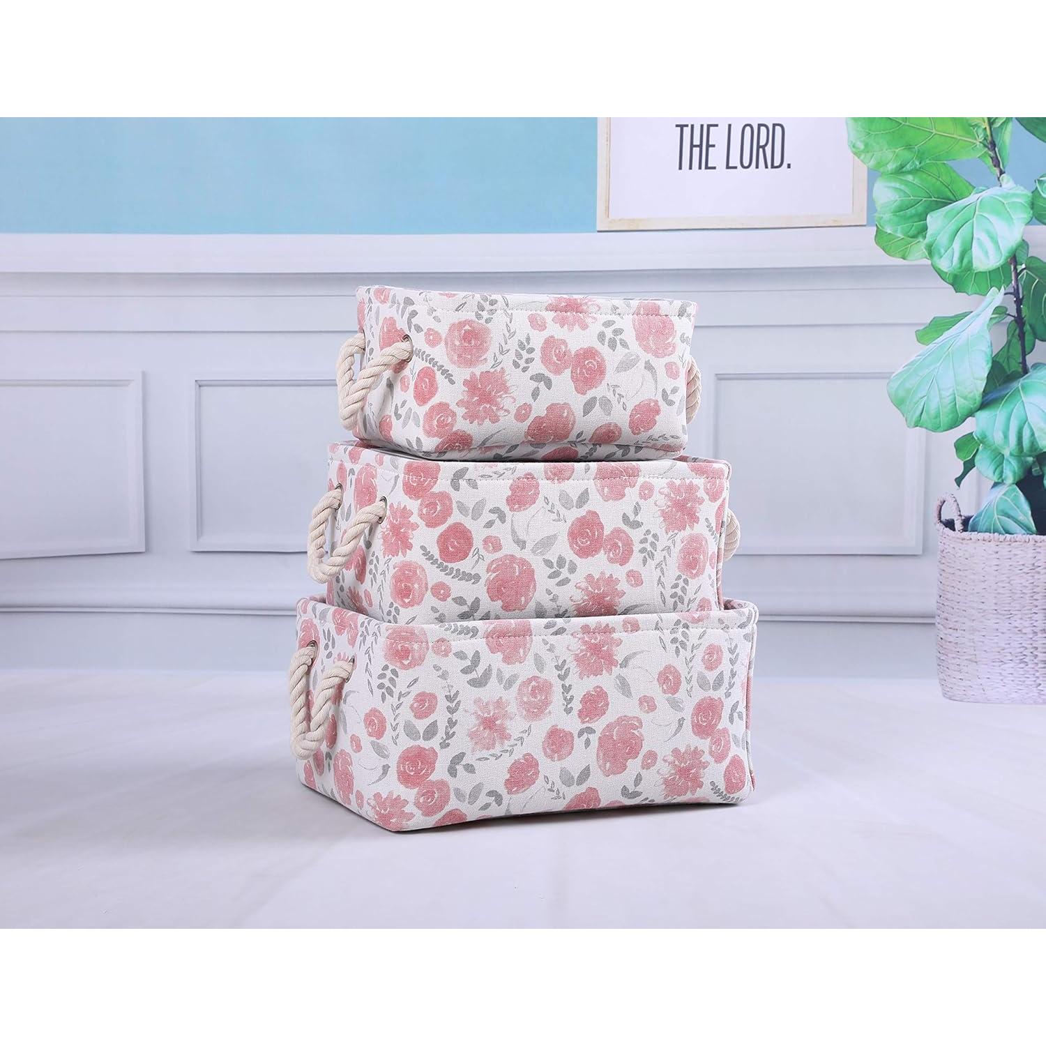 Cesta de Almacenamiento Plegable MZIMIK 38x25x20 cm Rosada