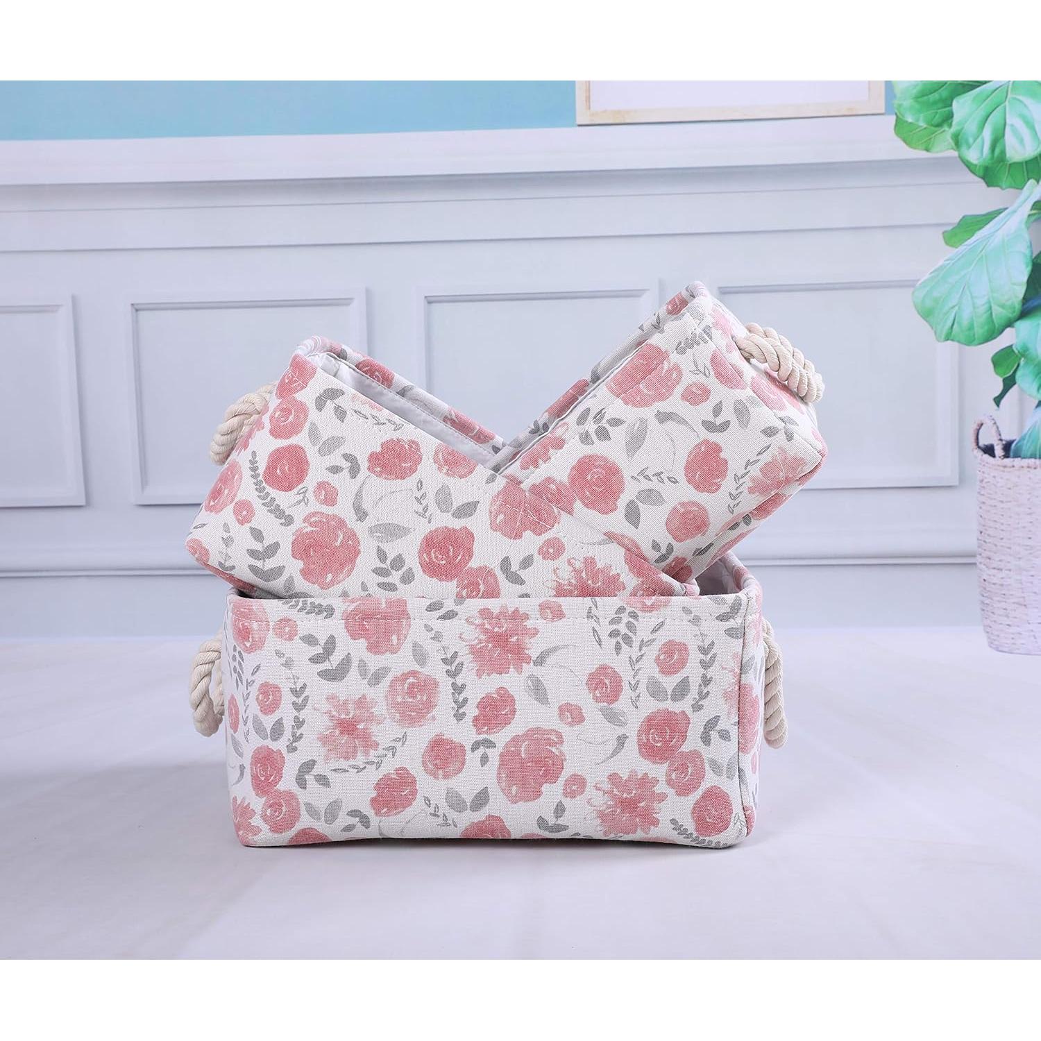 Cesta de Almacenamiento Plegable MZIMIK 38x25x20 cm Rosada