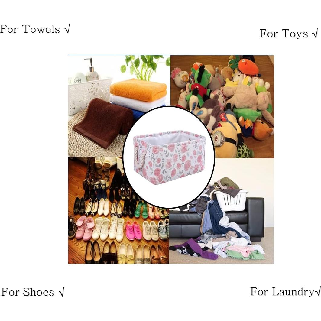 Cesta de Almacenamiento Plegable MZIMIK 38x25x20 cm Rosada