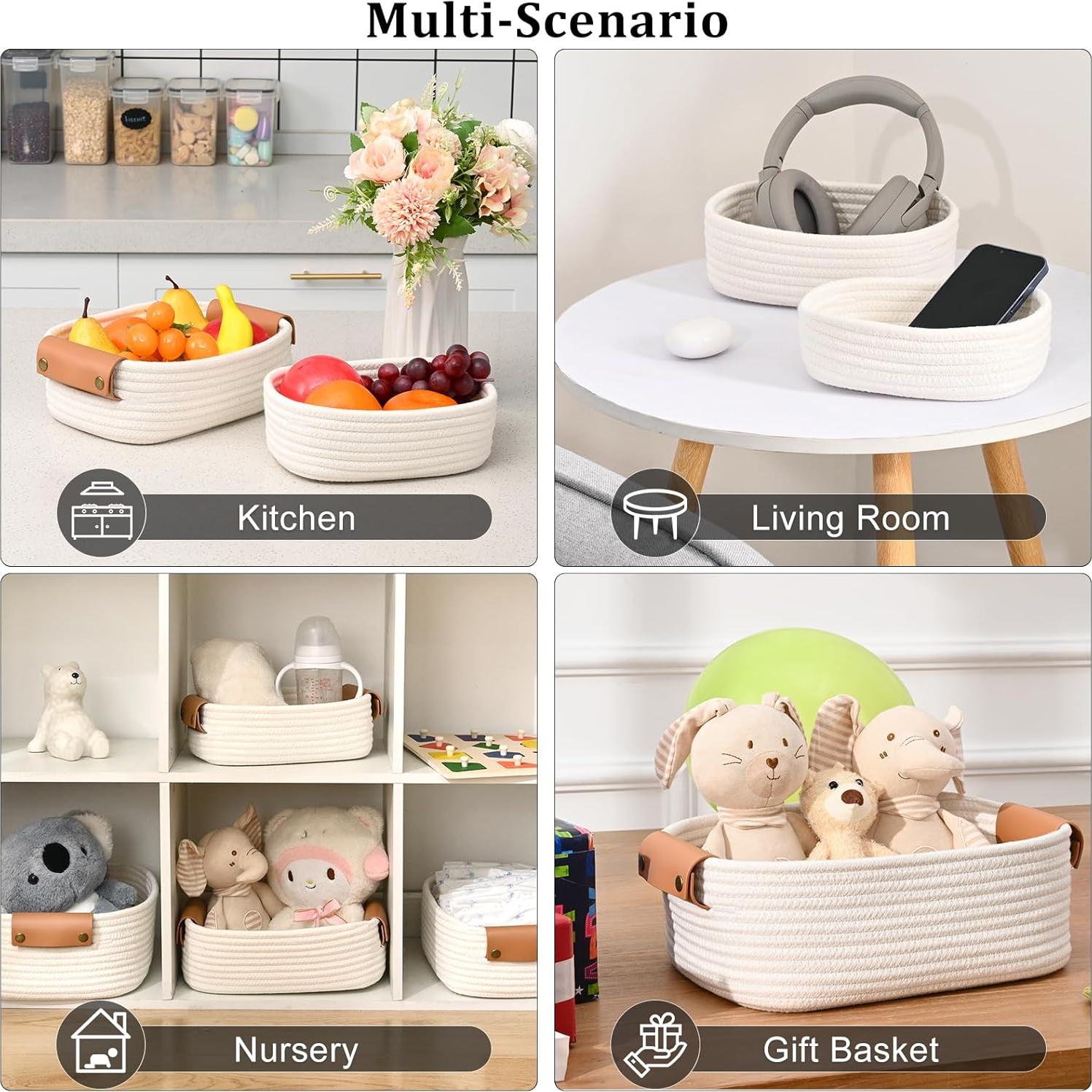 Juego de 6 Cestas de Almacenamiento Degeyoyo - Algodón Tejido