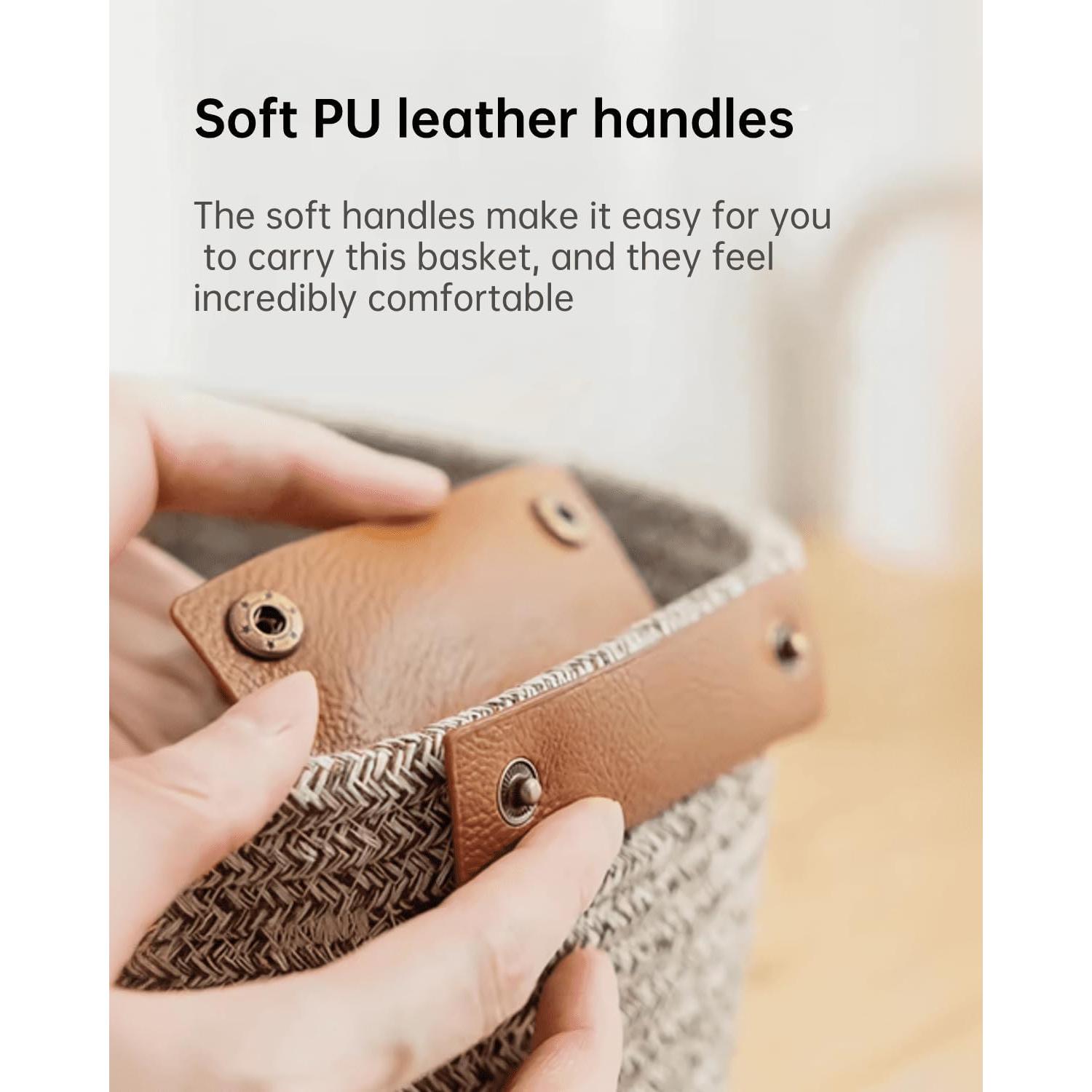 Cesta de Almacenamiento Pequeña SOORXIEIN Algodón Blanco