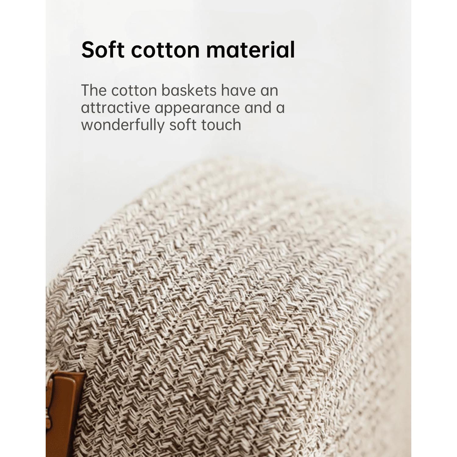 Cesta de Almacenamiento Pequeña SOORXIEIN Algodón Blanco