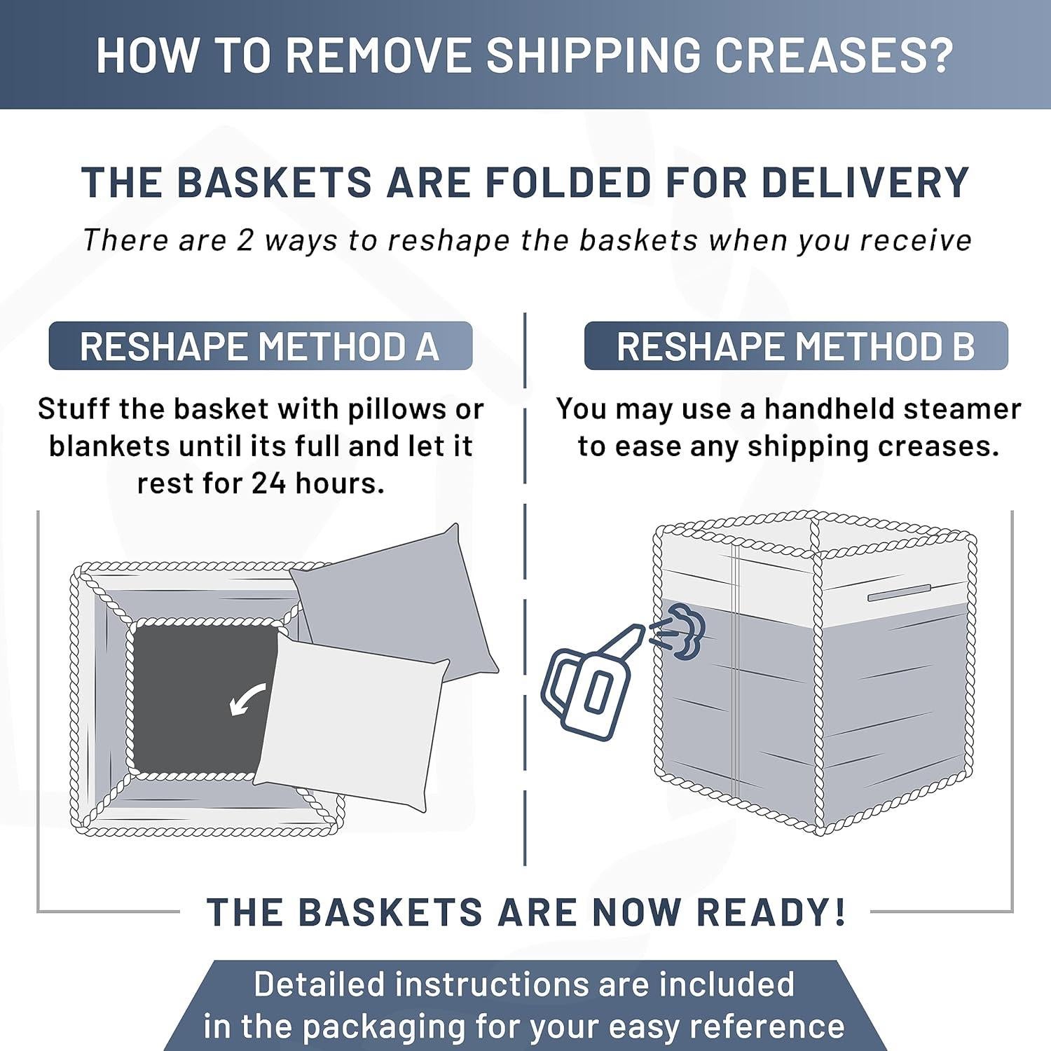 Cestas de Almacenamiento Kallax NaturalCozy 38x33 cm, 3 Piezas