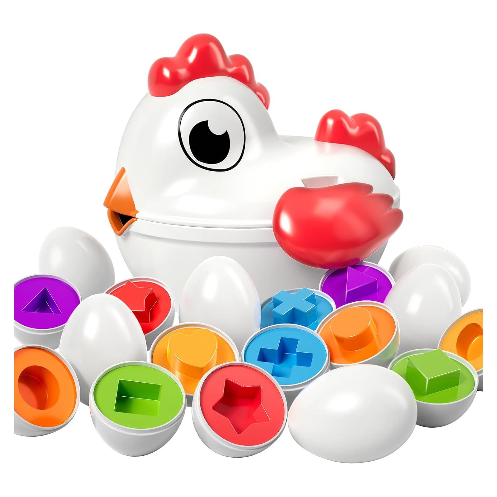 Juguete de Clasificación TEMI con 6 Huevos de Colores - 3 a 6 Años