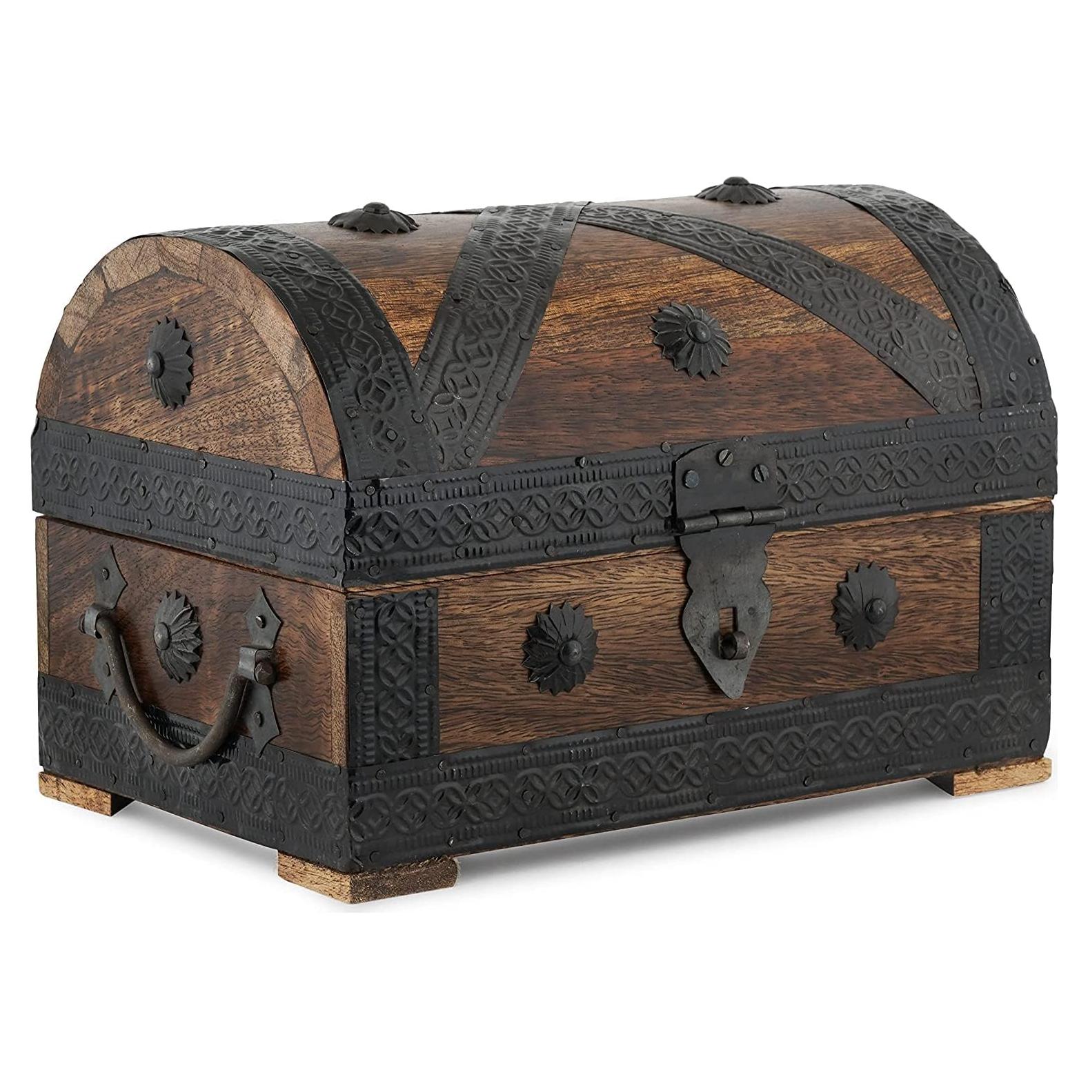 Caja de Joyería de Madera Ajuny – Organizador Vintage 22.86x15.24 cm