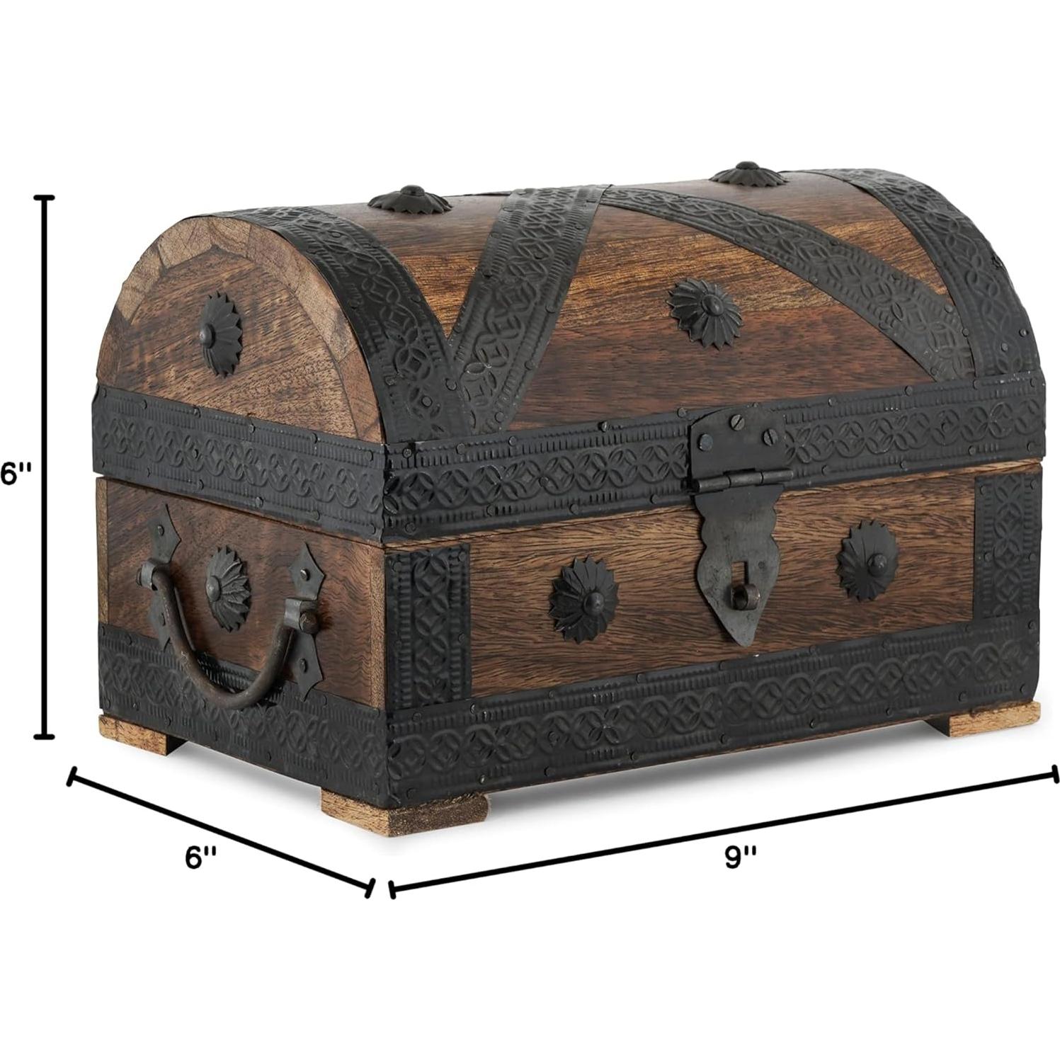 Caja de Joyería de Madera Ajuny – Organizador Vintage 22.86x15.24 cm