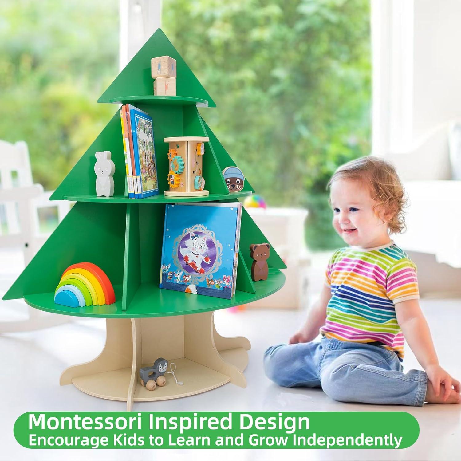 Estantería Infantil WOOD CITY en Forma de Árbol, 4 Niveles