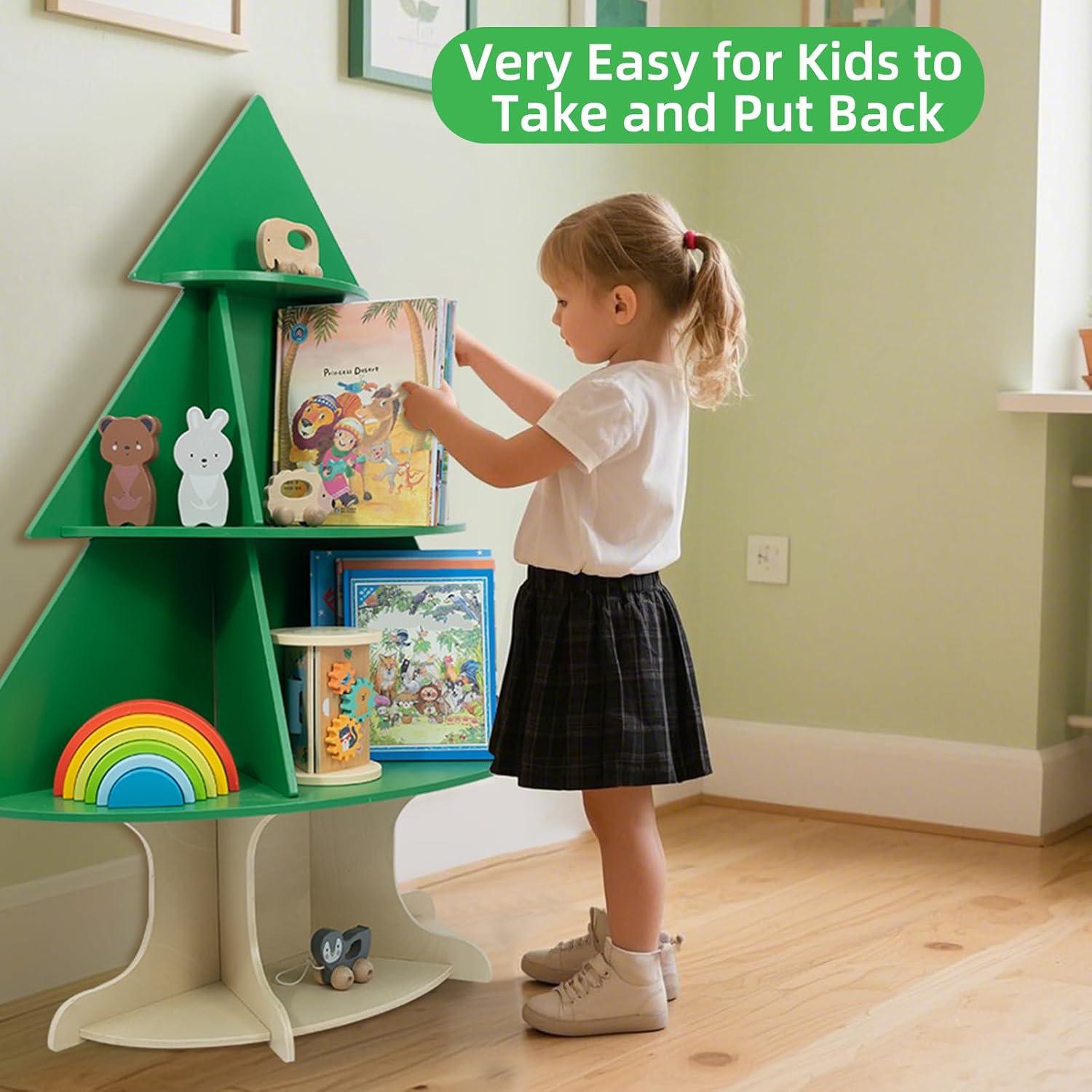 Estantería Infantil WOOD CITY en Forma de Árbol, 4 Niveles